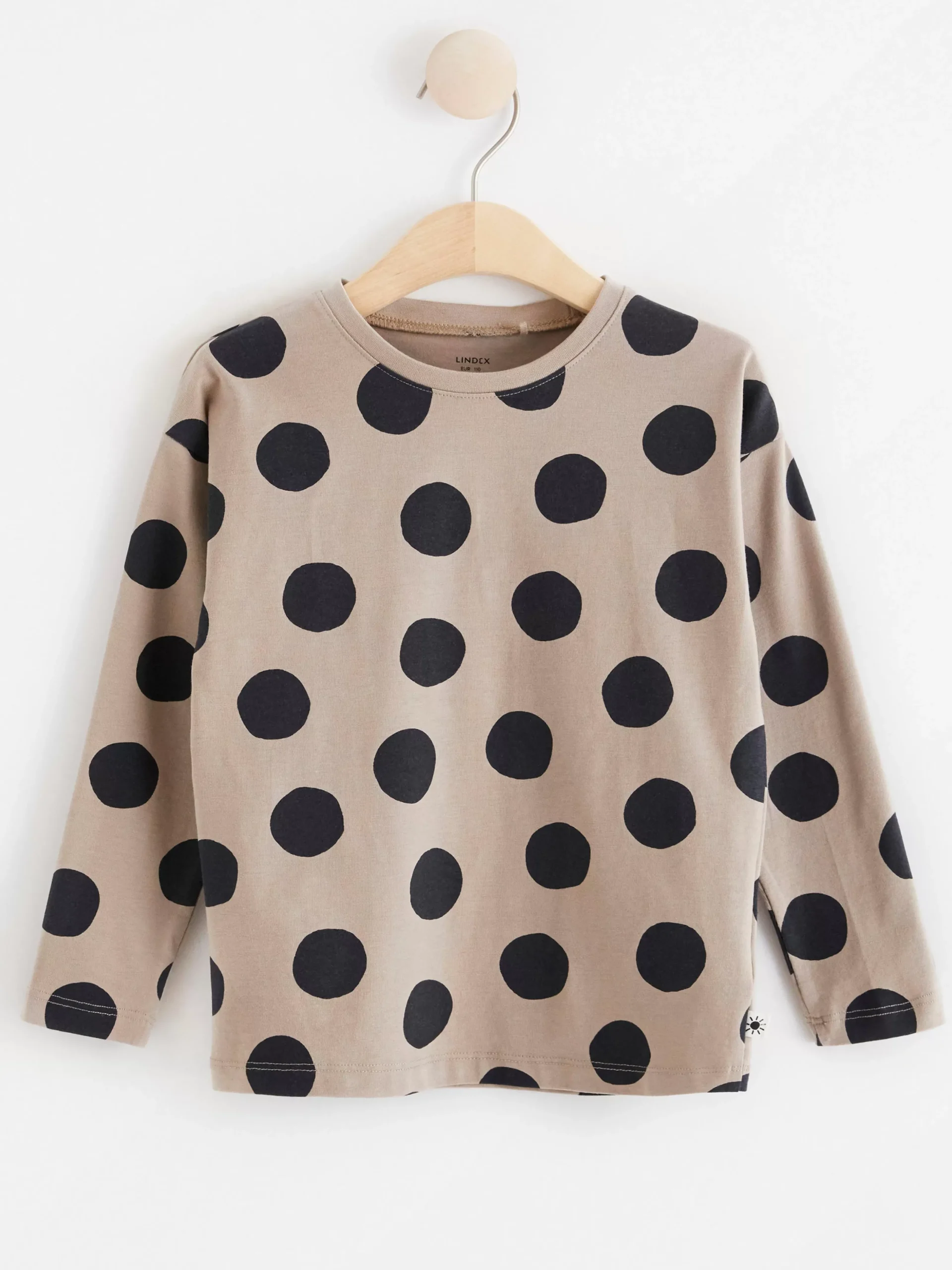 Toppar & T-Shirts>Lindex Langarmad Prickig Topp Beige
