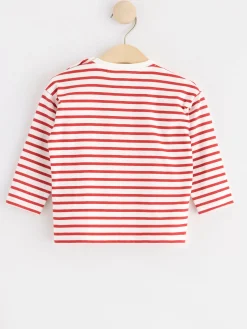 Toppar & T-Shirts>Lindex Langarmad Randig Topp Dusty Orange