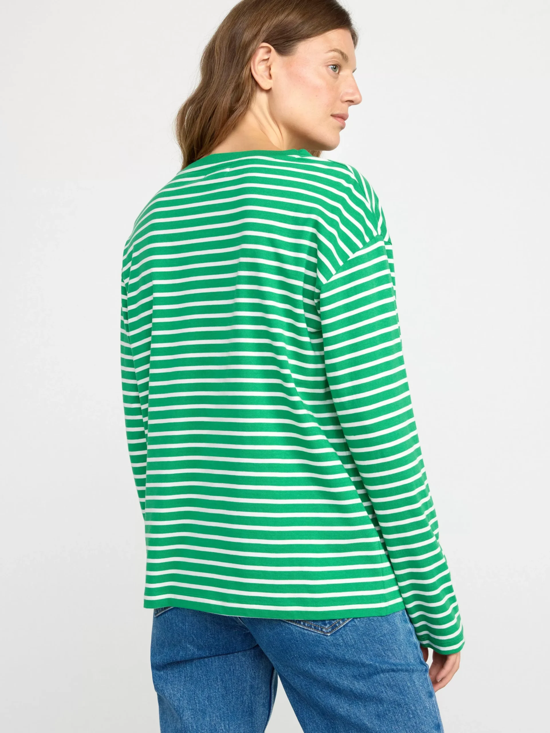 Toppar & T-Shirts>Lindex Langarmad Randig Topp Green