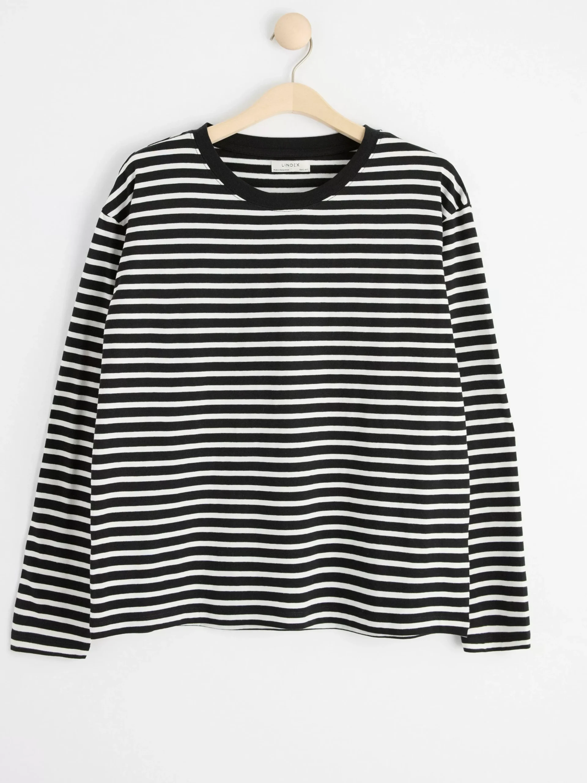 Toppar & T-Shirts>Lindex Langarmad Randig Topp Black
