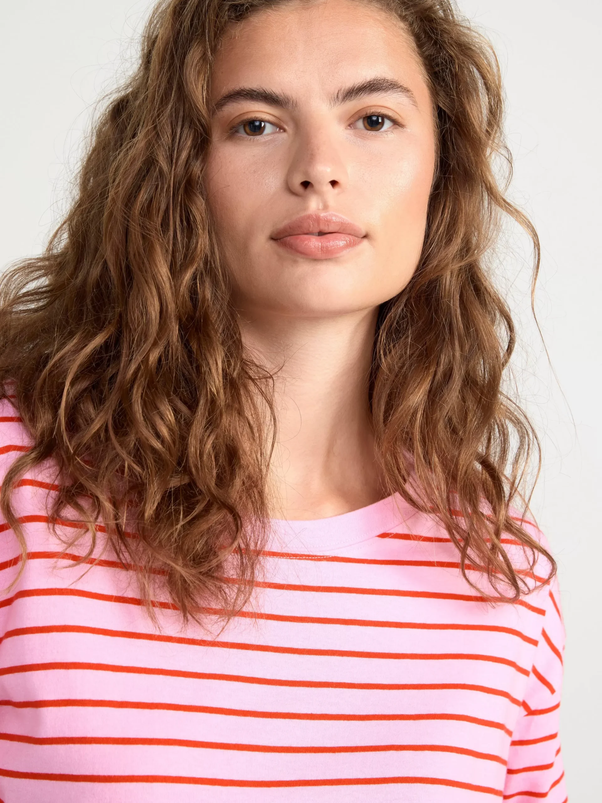 Toppar & T-Shirts>Lindex Langarmad Randig Troja Light Pink
