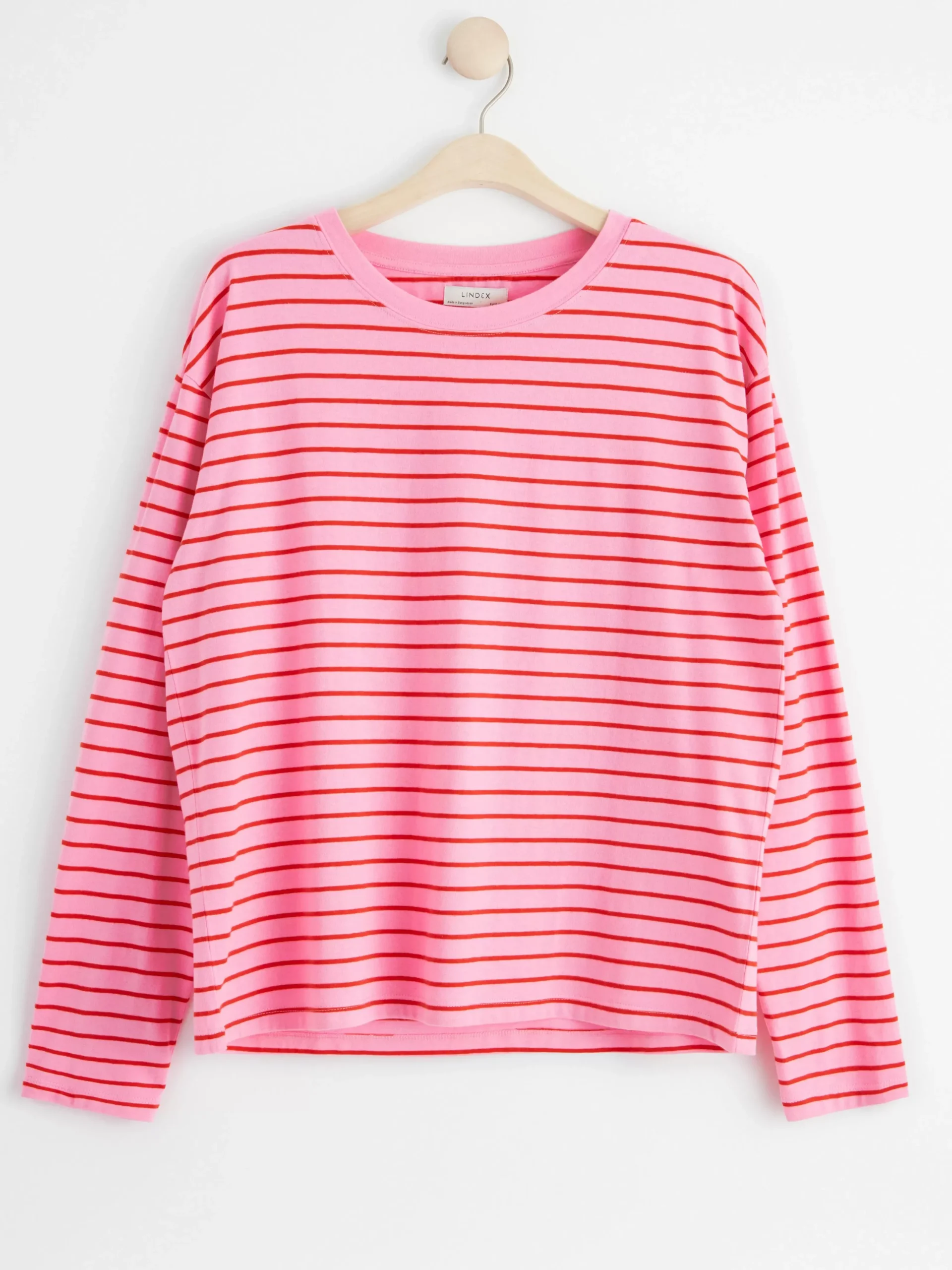 Toppar & T-Shirts>Lindex Langarmad Randig Troja Light Pink