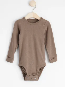 Bodies>Lindex Langarmad Ribbad Body Dark Khaki