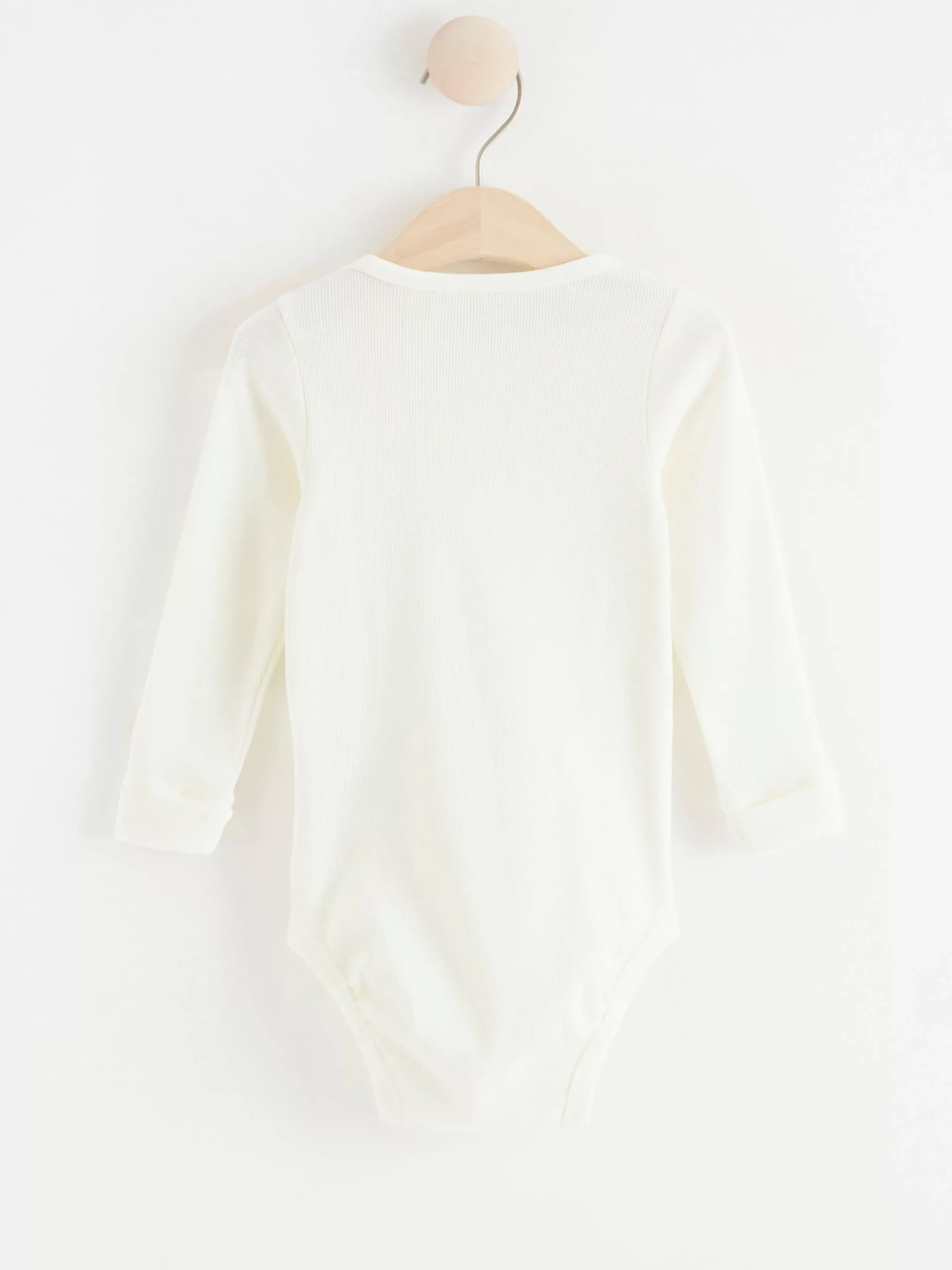 Bodies>Lindex Langarmad Ribbad Body Light Dusty White