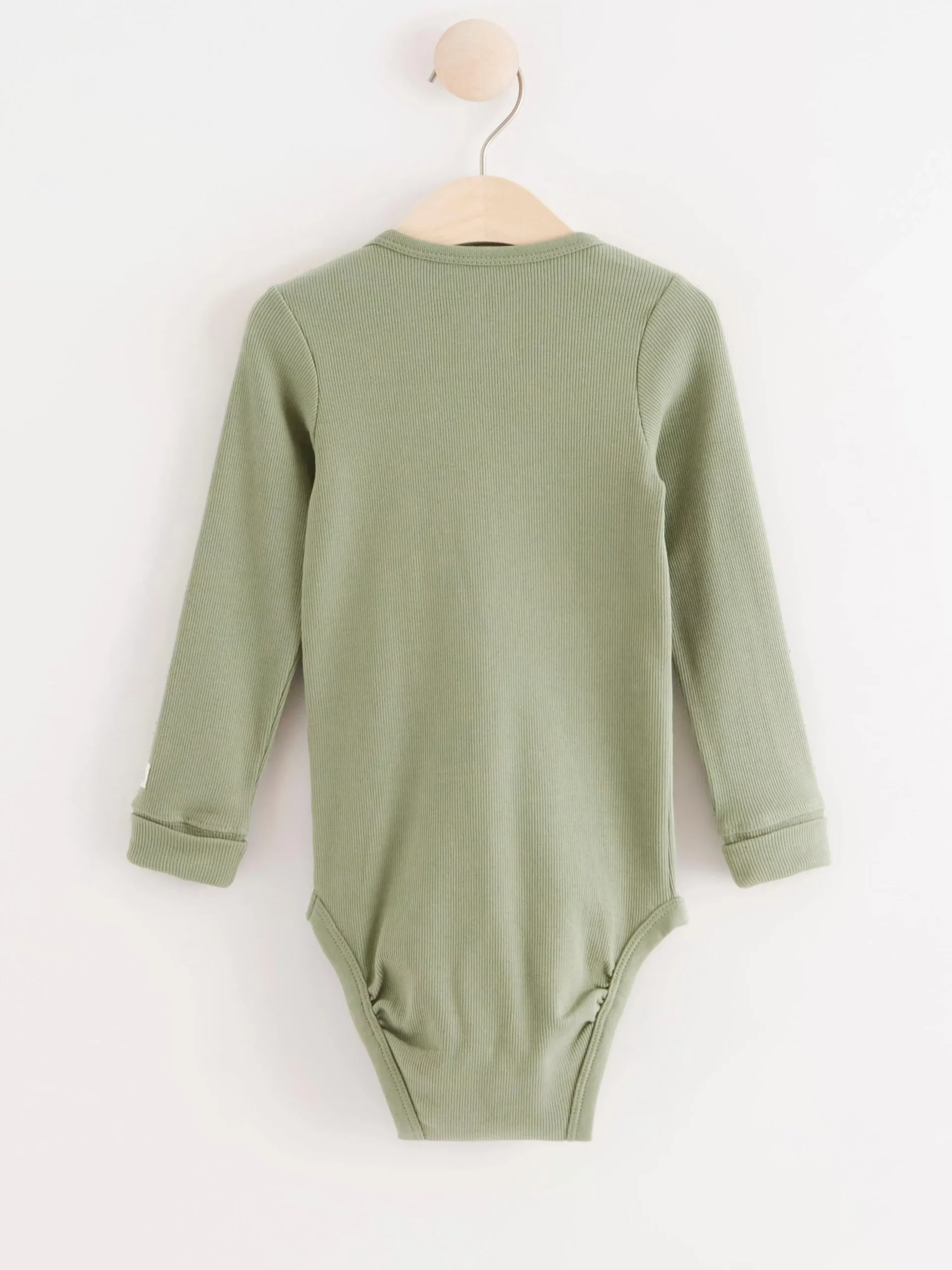 Bodies>Lindex Langarmad Ribbad Body Dusty Green