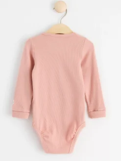 Bodies>Lindex Langarmad Ribbad Body Pink