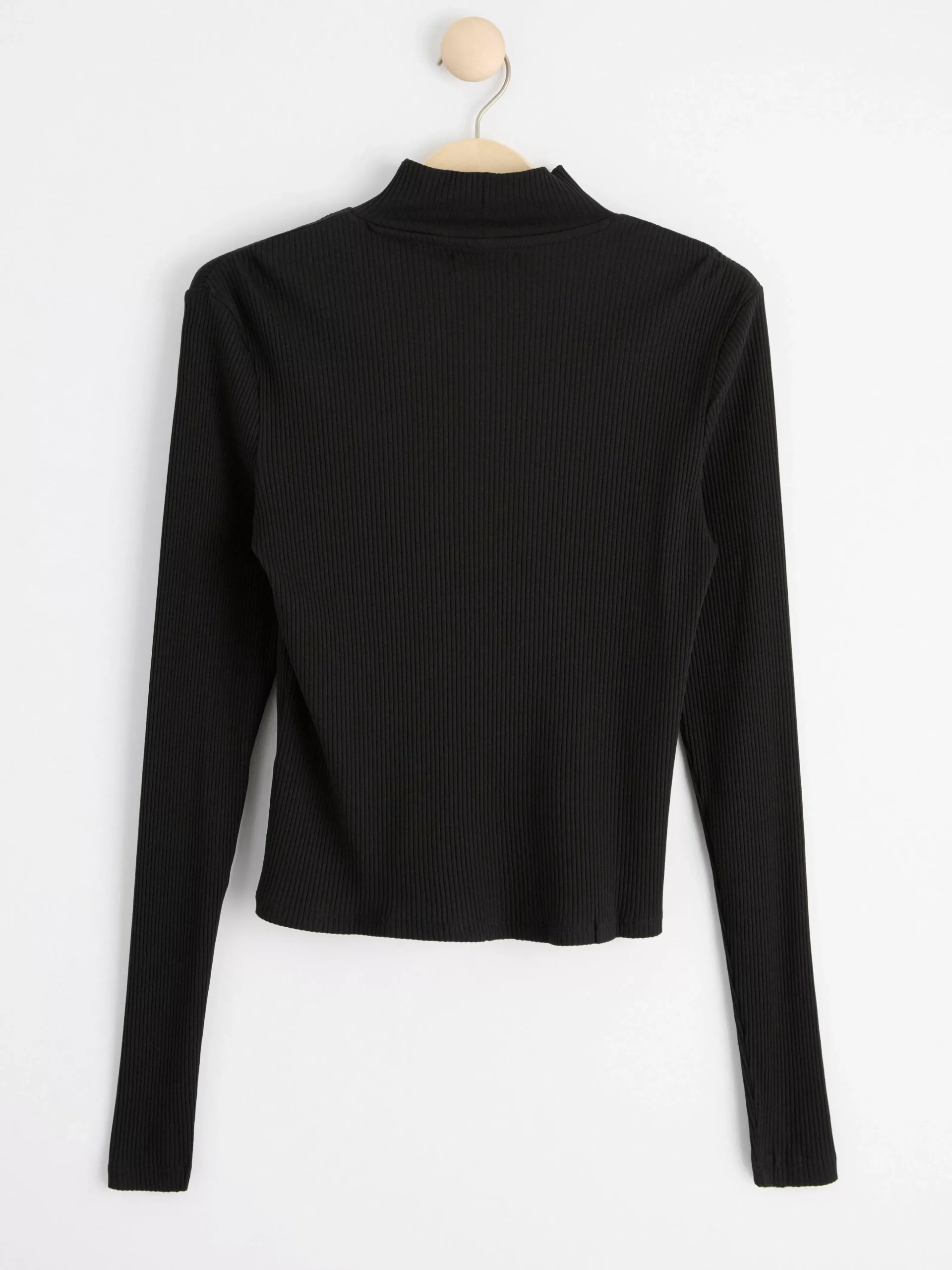Toppar & T-Shirts>Lindex Langarmad Ribbad Polotroja Black