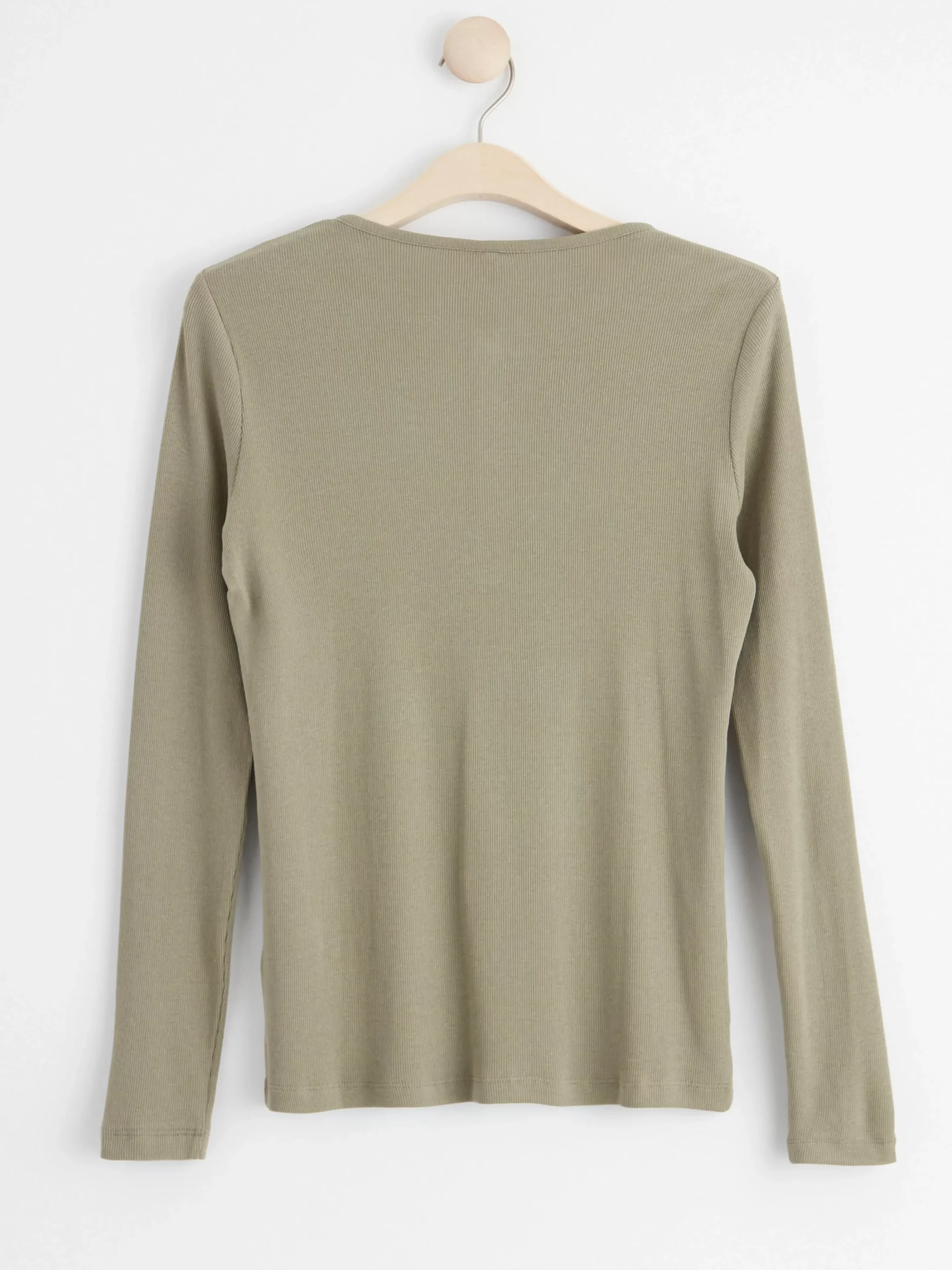 Nattplagg>Lindex Langarmad Ribbad Pyjamastopp Khaki