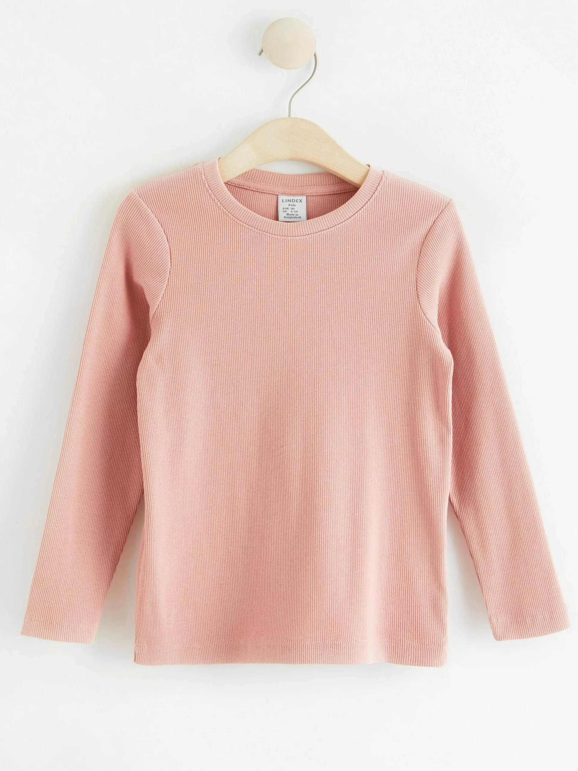 Toppar & T-Shirts>Lindex Langarmad Ribbad Topp Dusty Pink