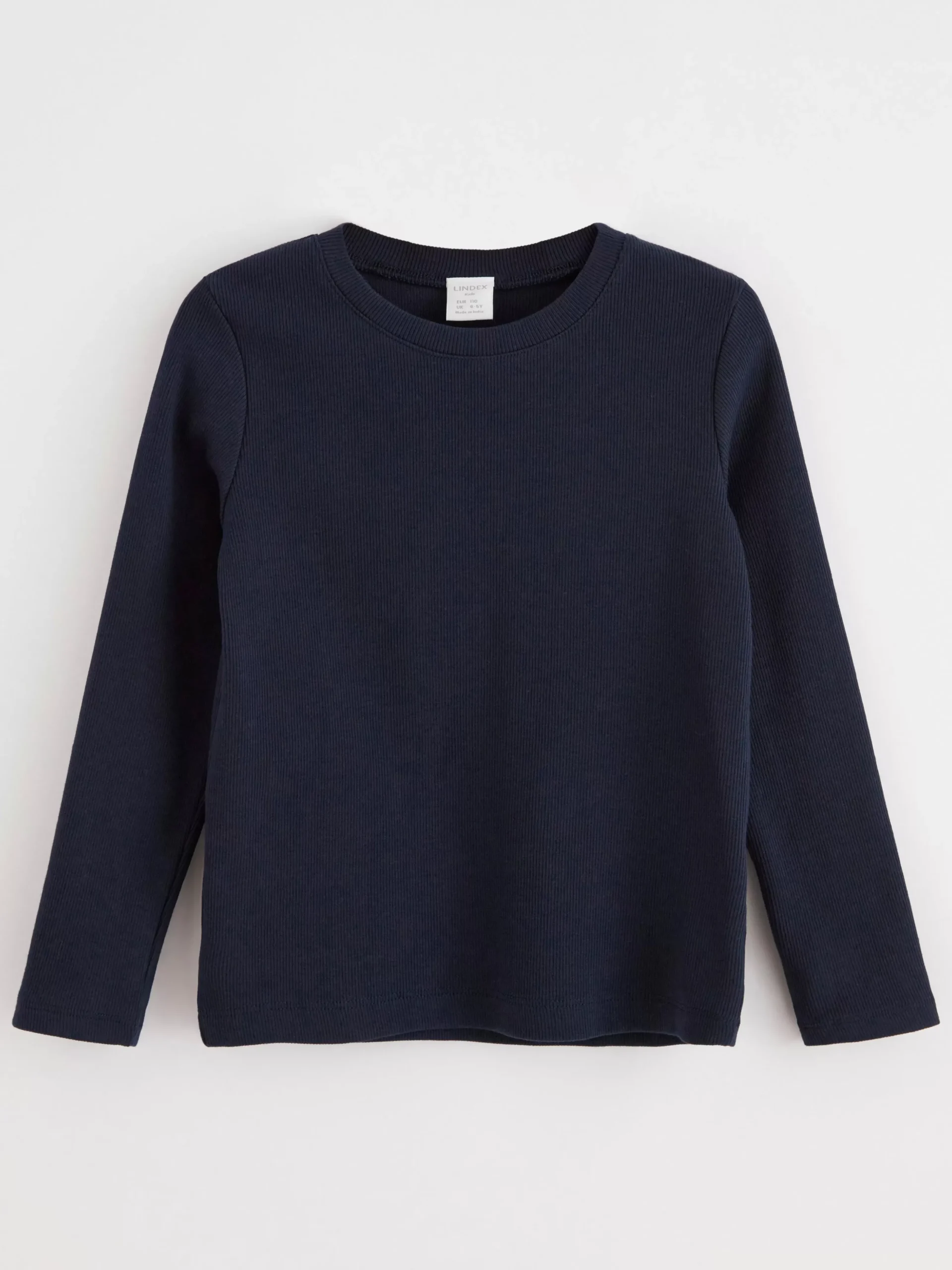 Toppar & T-Shirts>Lindex Langarmad Ribbad Topp Dark Navy