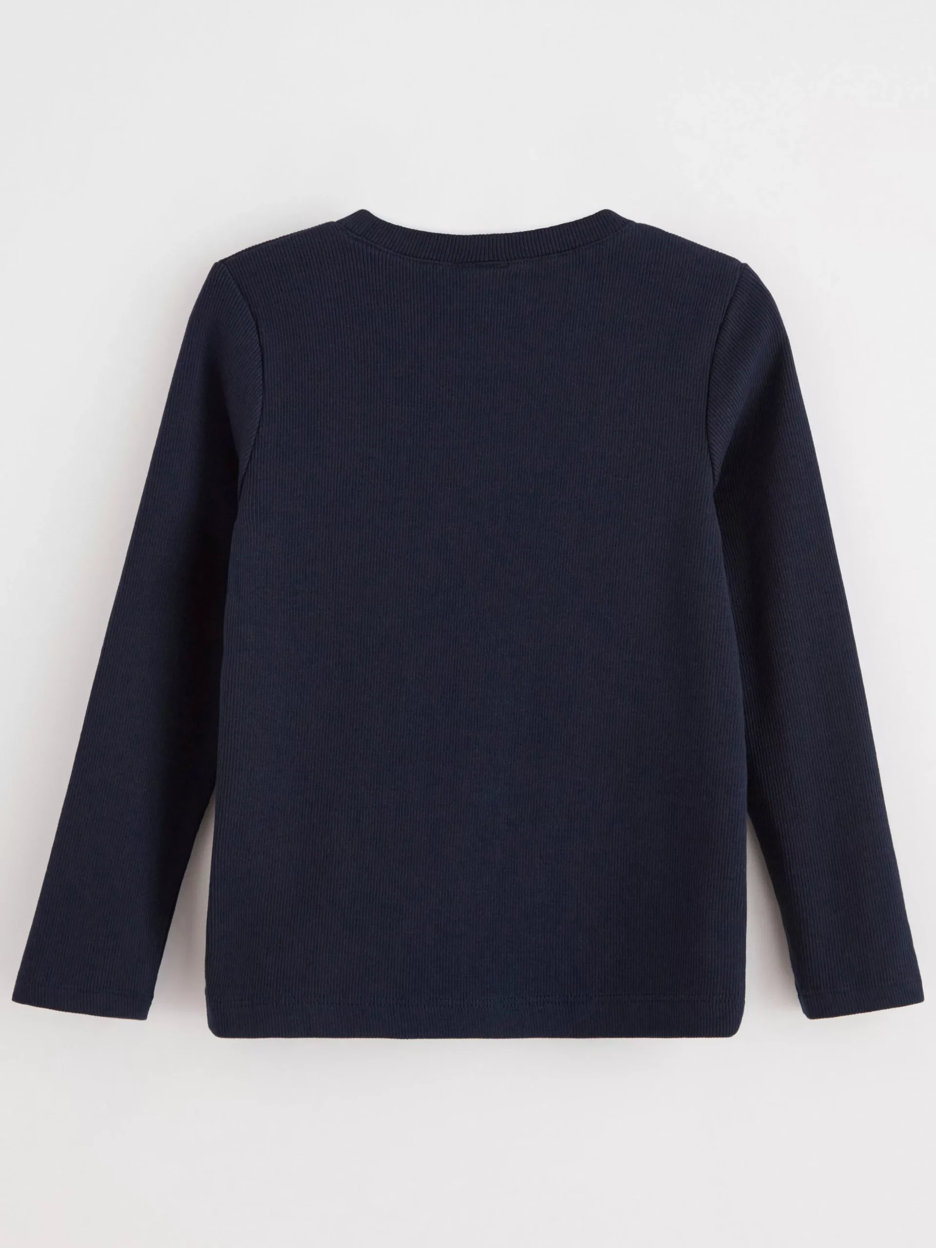 Toppar & T-Shirts>Lindex Langarmad Ribbad Topp Dark Navy