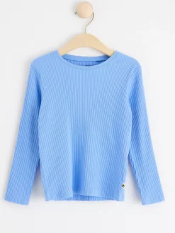 Toppar & T-Shirts>Lindex Langarmad Ribbad Troja Light Blue