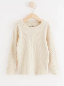 Toppar & T-Shirts>Lindex Langarmad Ribbad Troja Light Beige