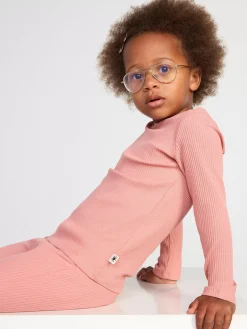 Toppar & T-Shirts>Lindex Langarmad Ribbad Troja Dusty Pink