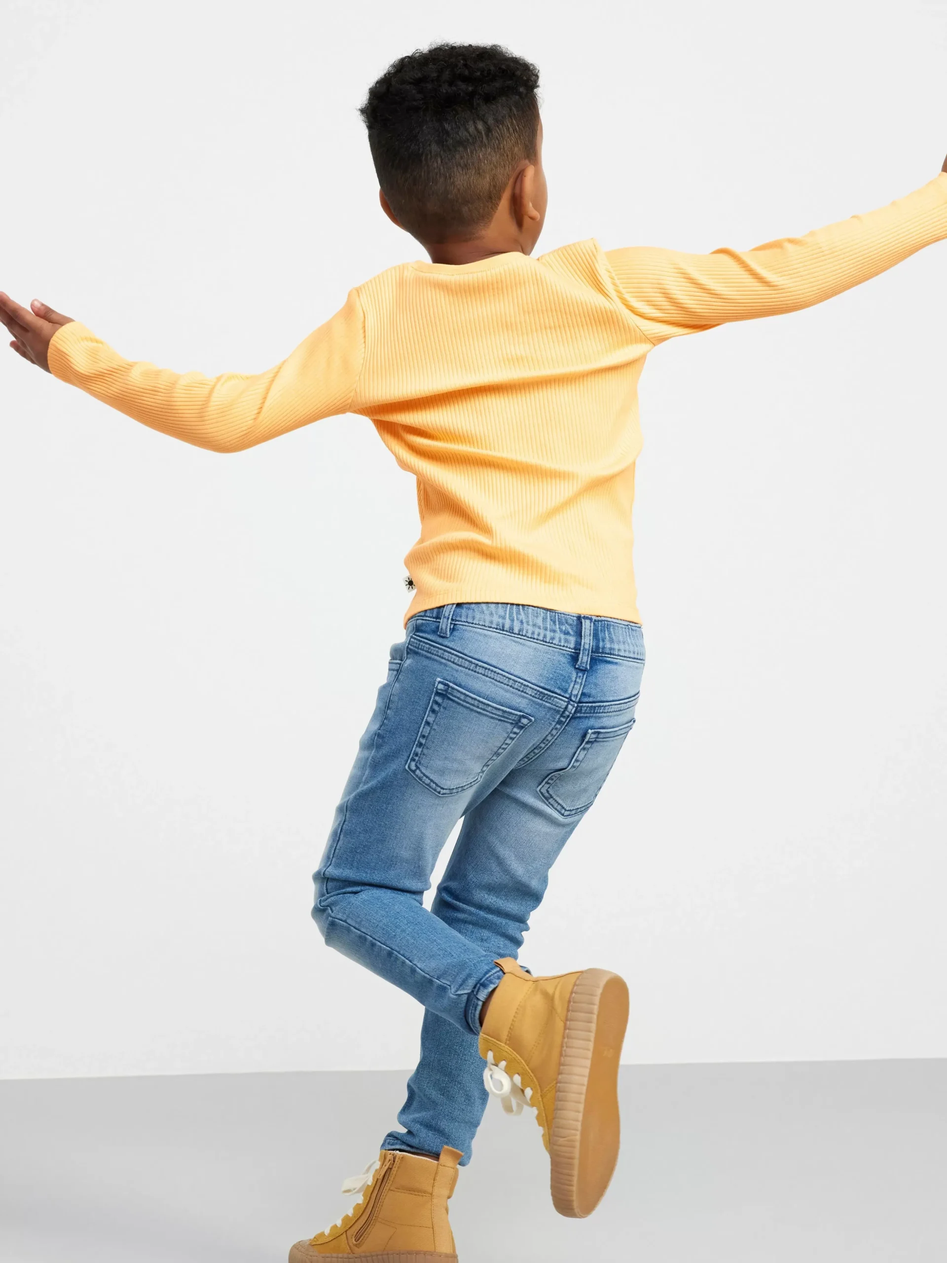 Toppar & T-Shirts>Lindex Langarmad Ribbad Troja Light Dusty Yellow