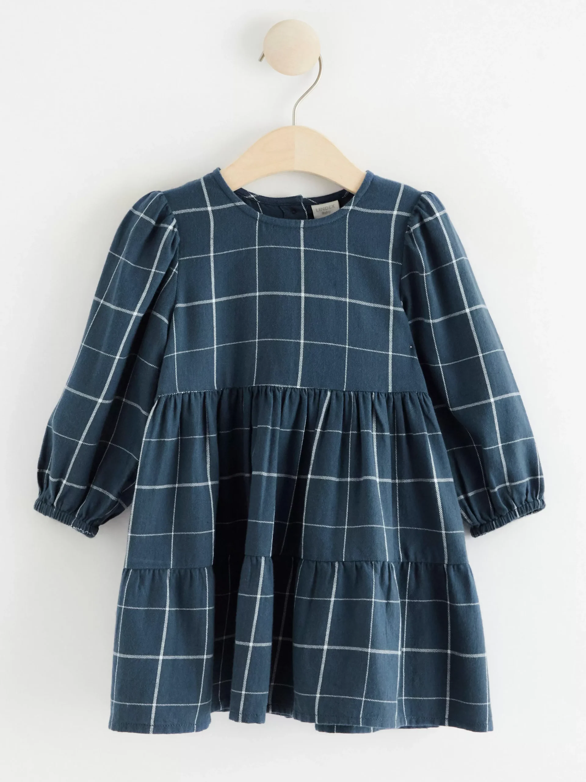 Klänningar>Lindex Langarmad Rutig Flanellklanning Dark Blue