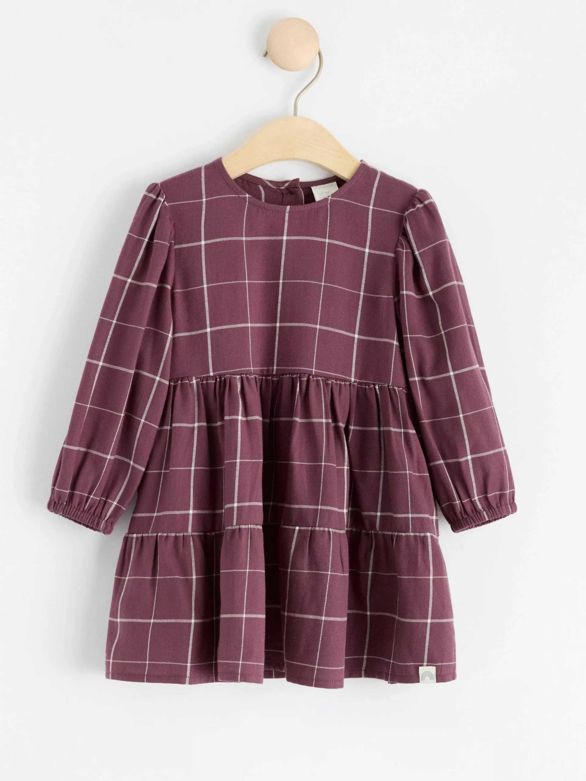 Klänningar>Lindex Langarmad Rutig Flanellklanning Dark Dusty Lilac