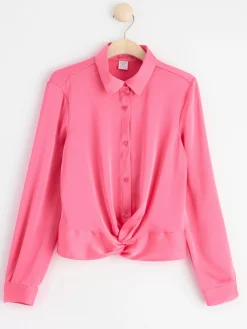 Toppar & T-Shirts>Lindex Langarmad Satinblus Pink