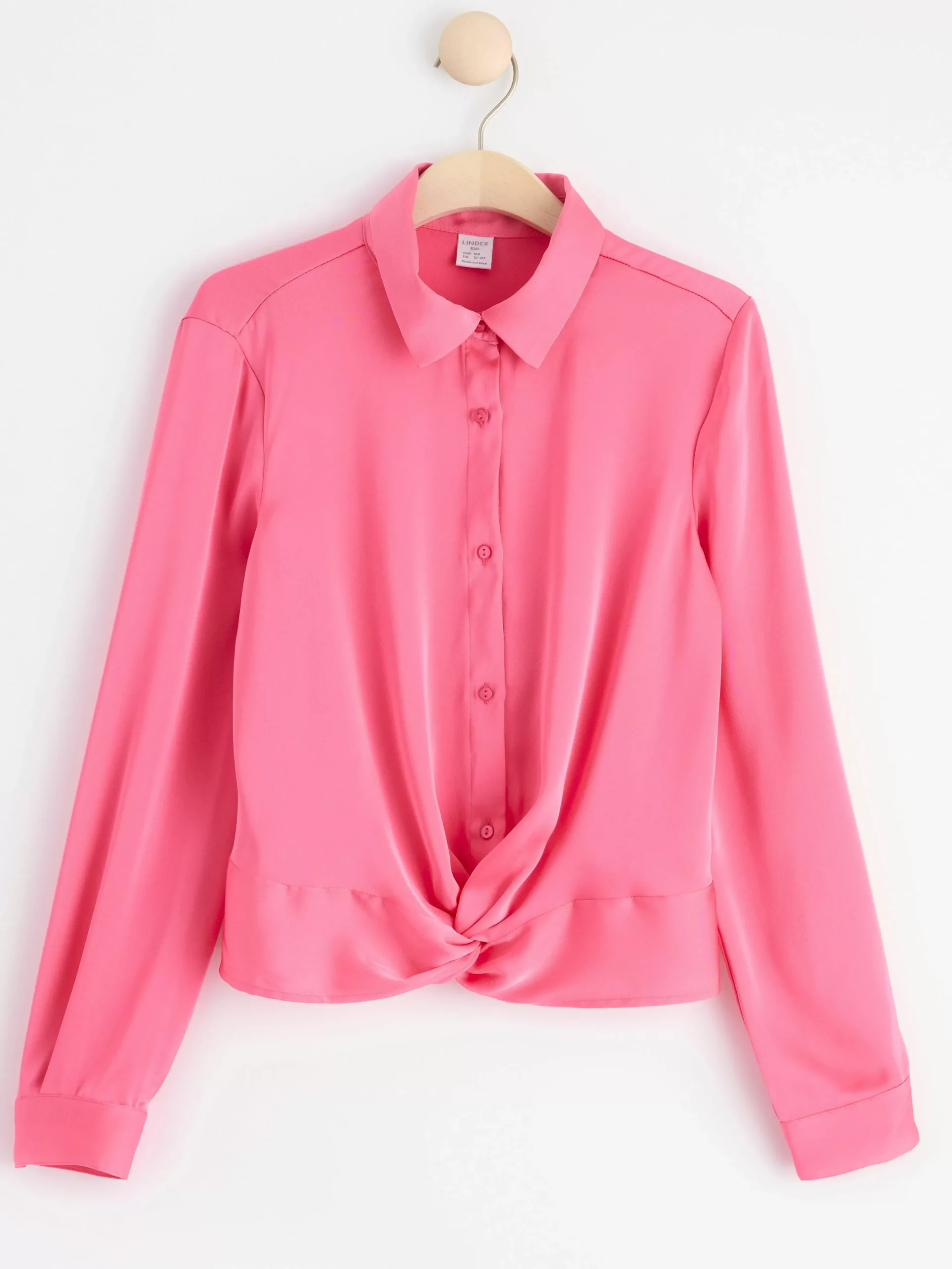 Toppar & T-Shirts>Lindex Langarmad Satinblus Pink