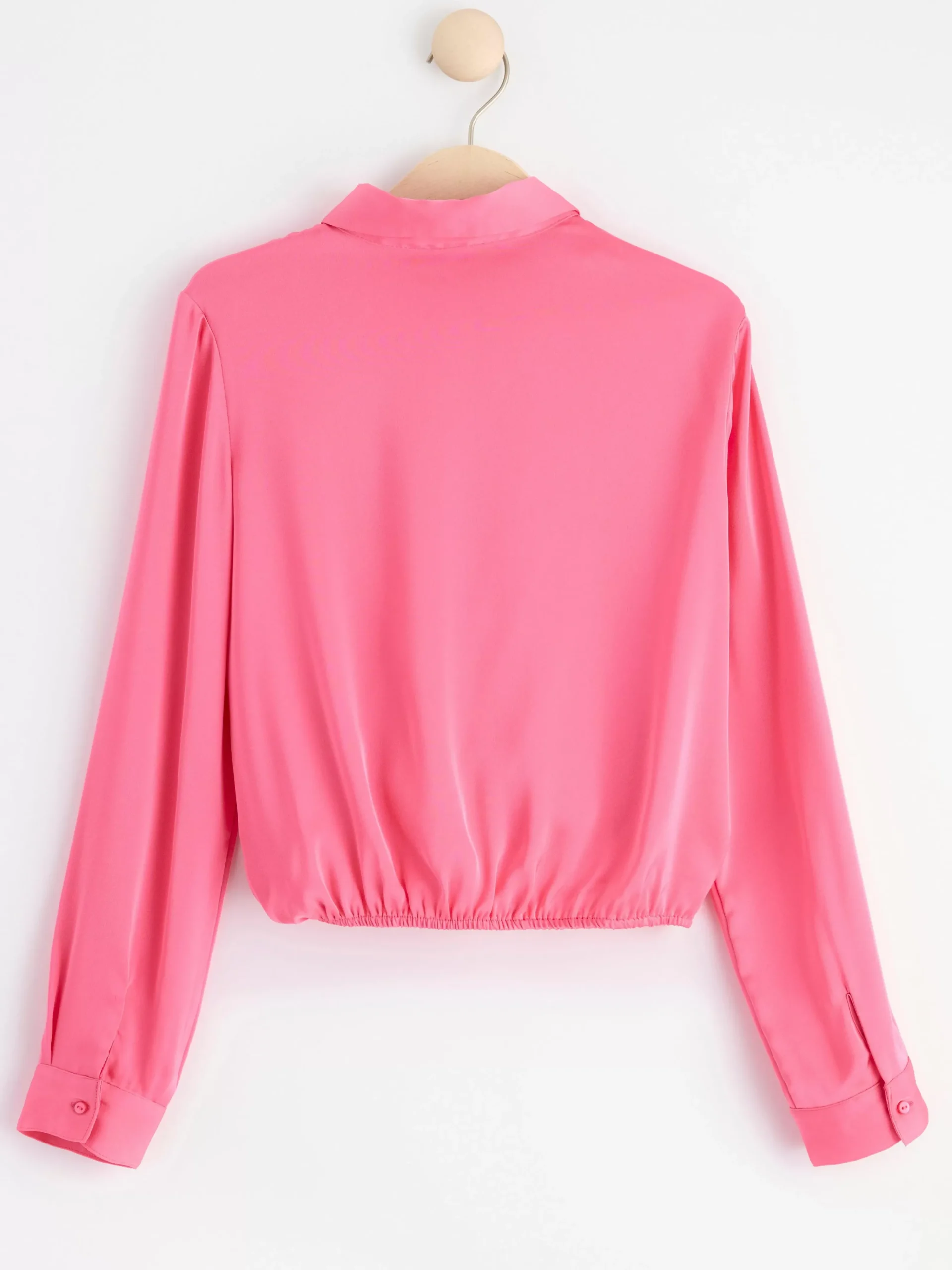 Toppar & T-Shirts>Lindex Langarmad Satinblus Pink
