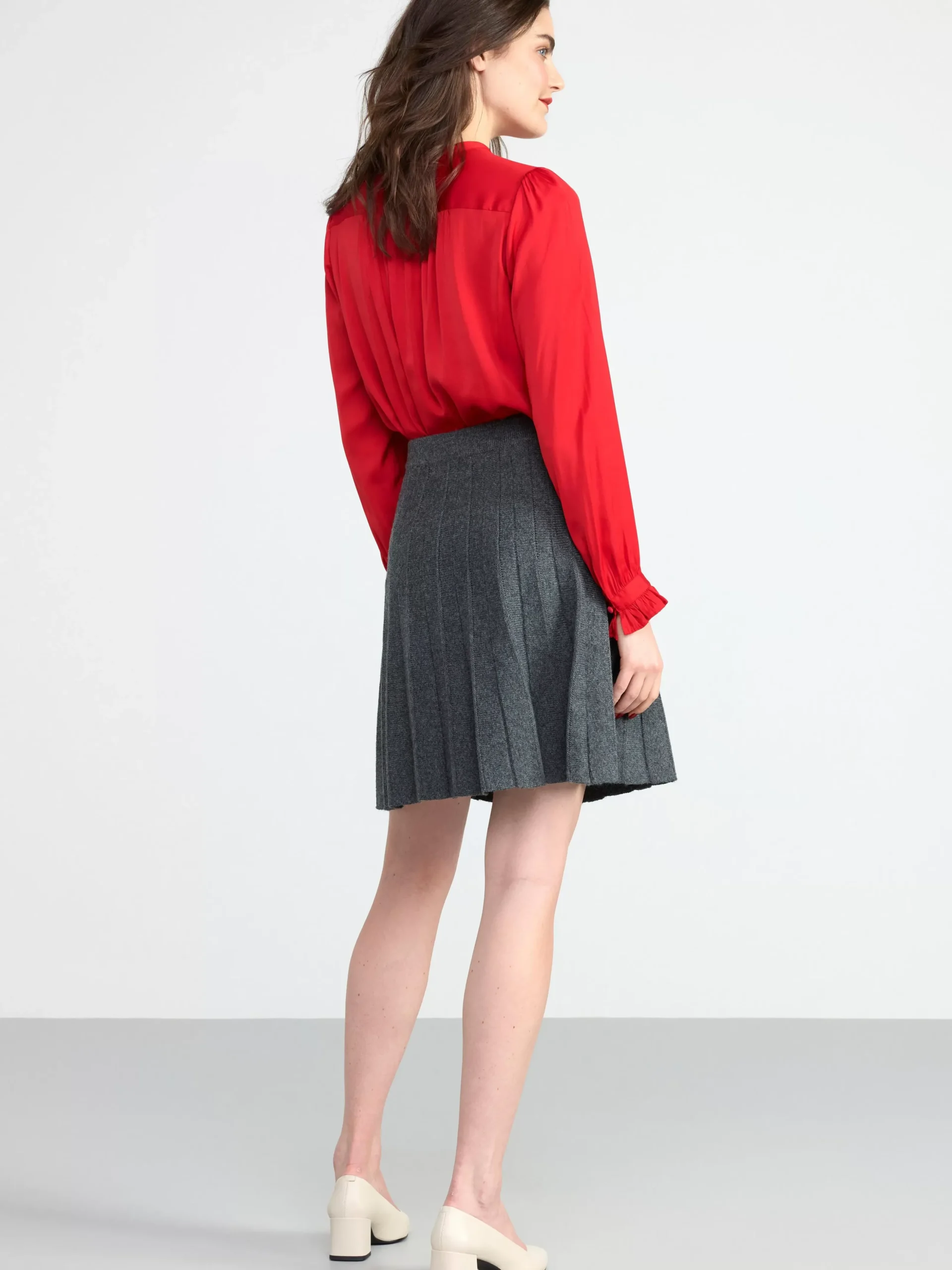Blusar & Skjortor>Lindex Langarmad Satinblus Red