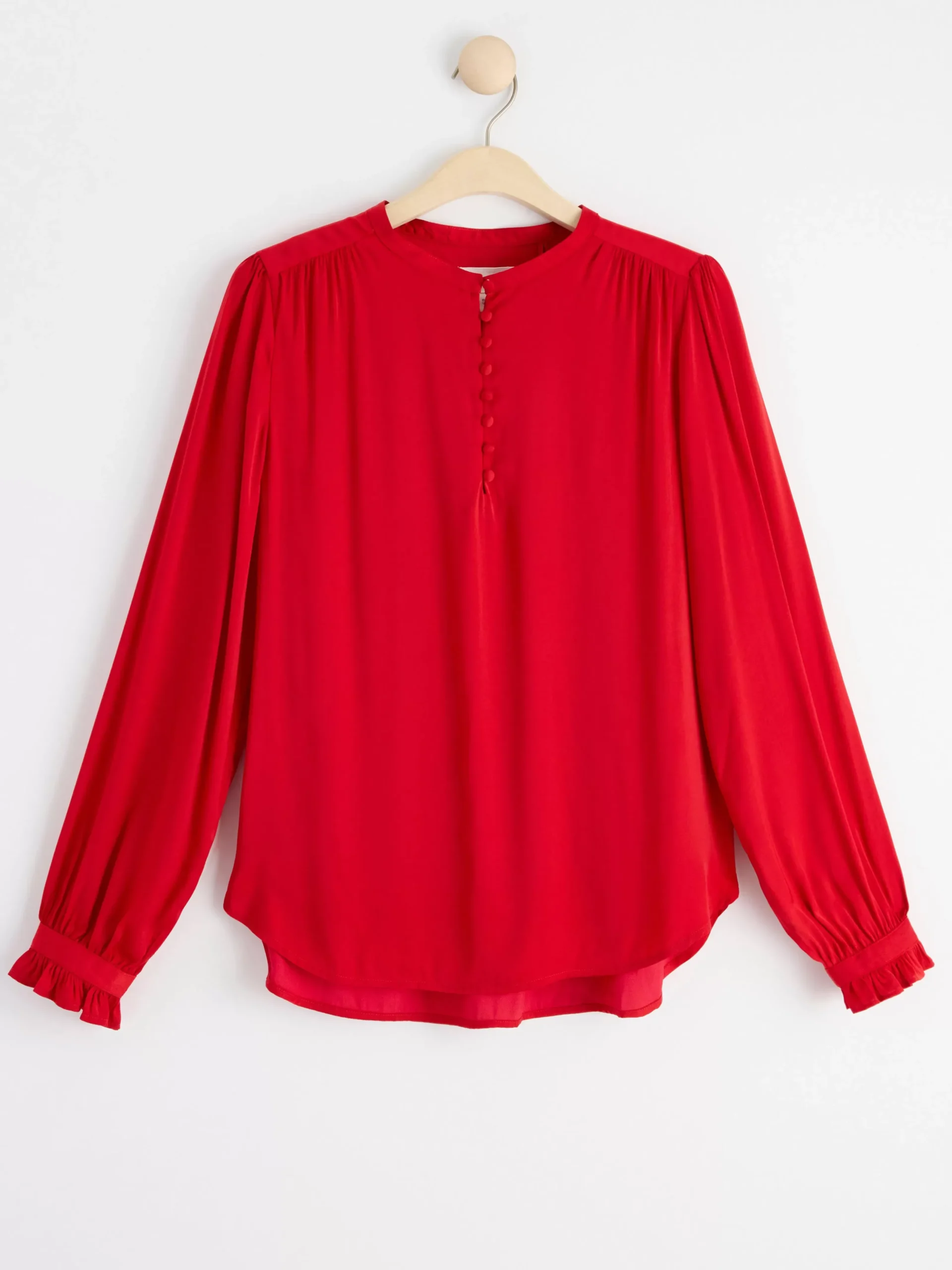 Blusar & Skjortor>Lindex Langarmad Satinblus Red