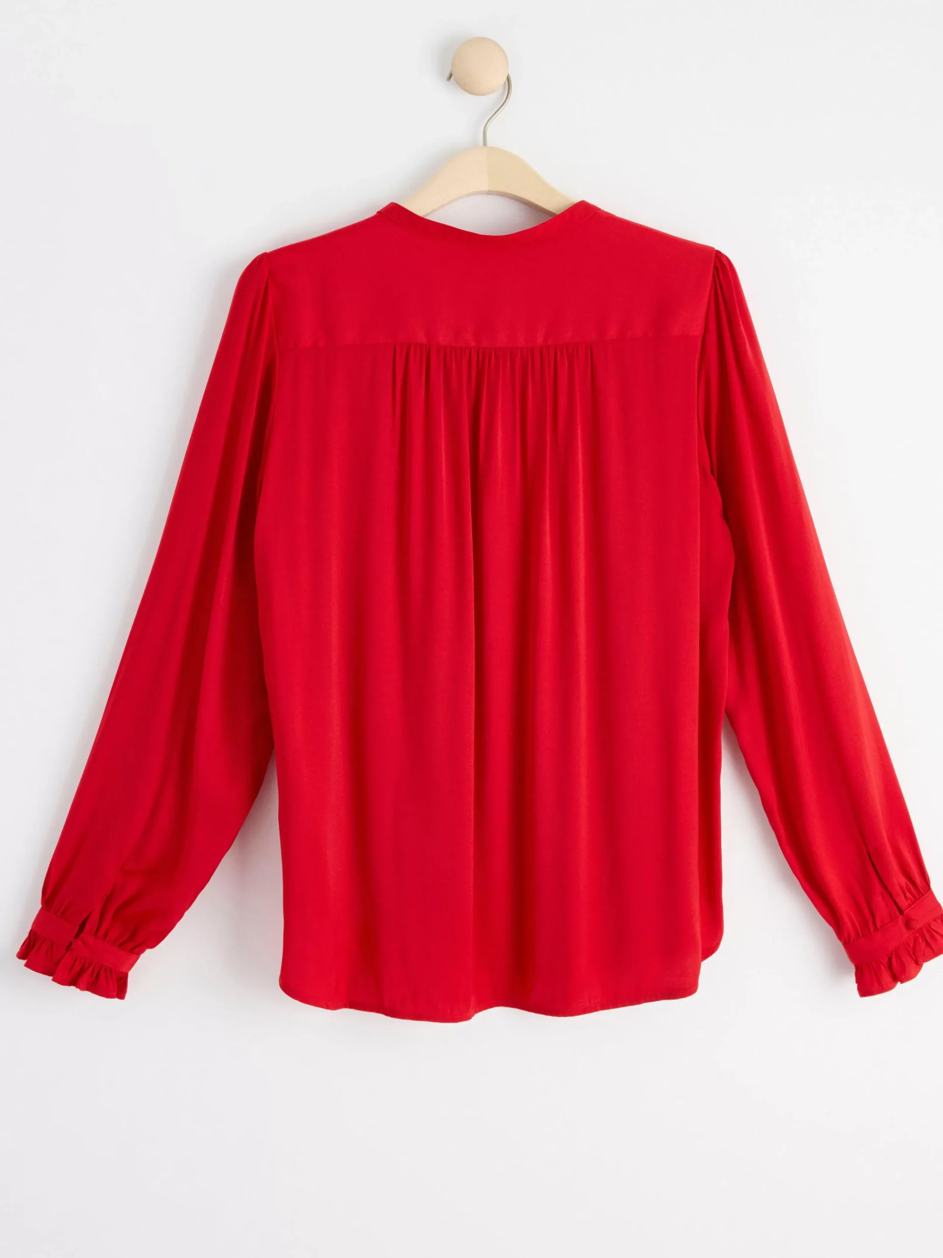Blusar & Skjortor>Lindex Langarmad Satinblus Red