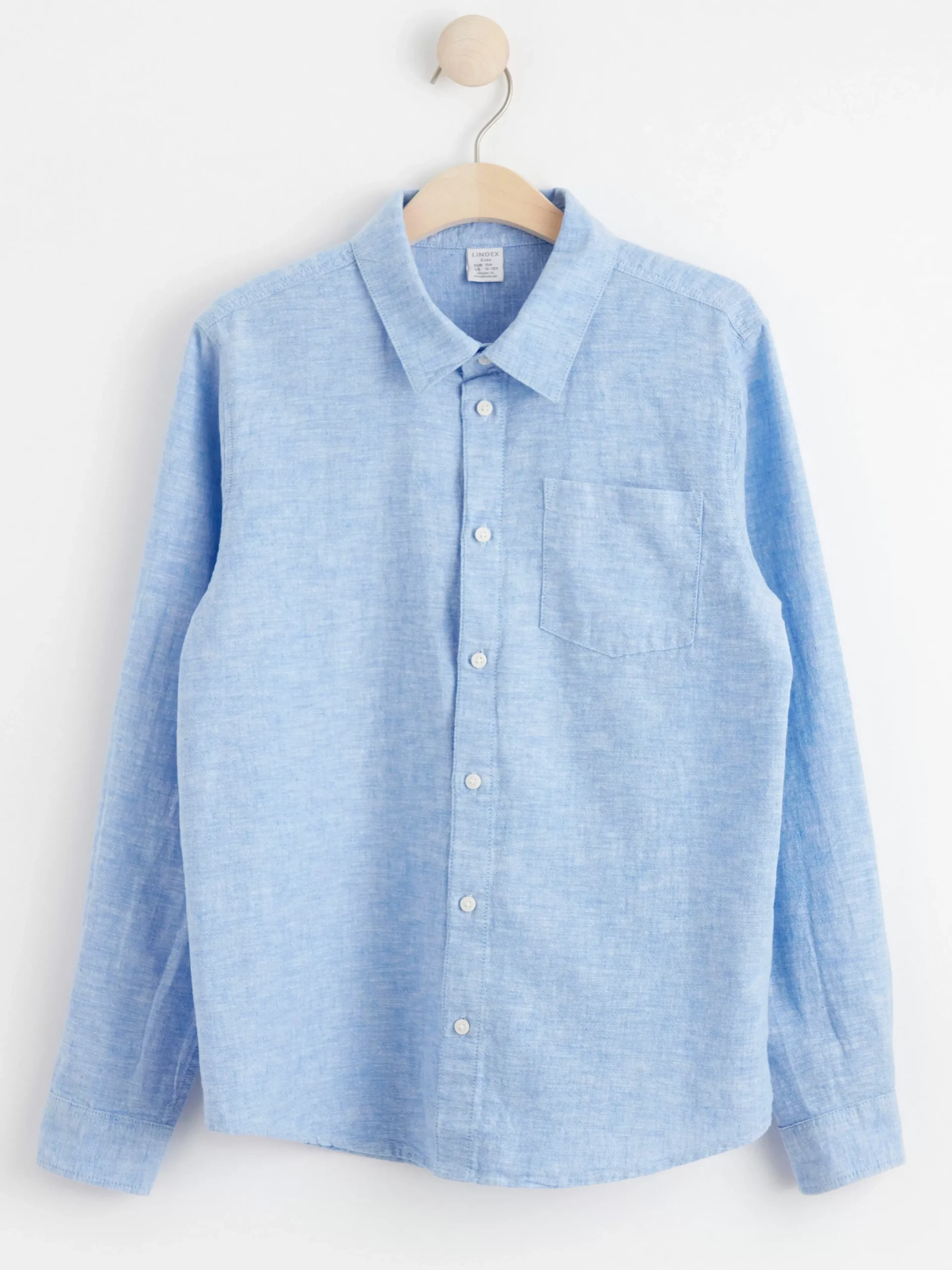 Skjortor & Blusar>Lindex Langarmad Skjorta I Linneblandning Blue