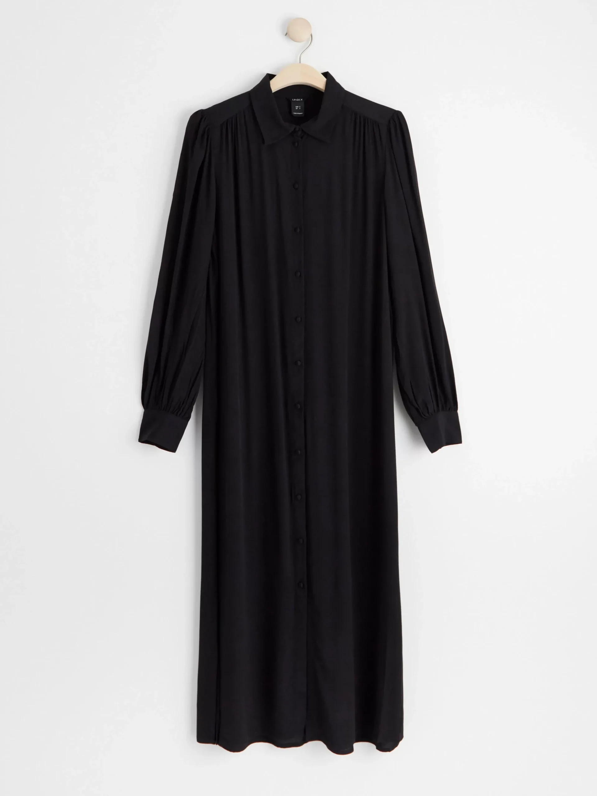 Klänningar>Lindex Langarmad Skjortklanning Black