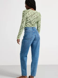 Toppar & T-Shirts>Lindex Langarmad Spetstopp Light Dusty Green