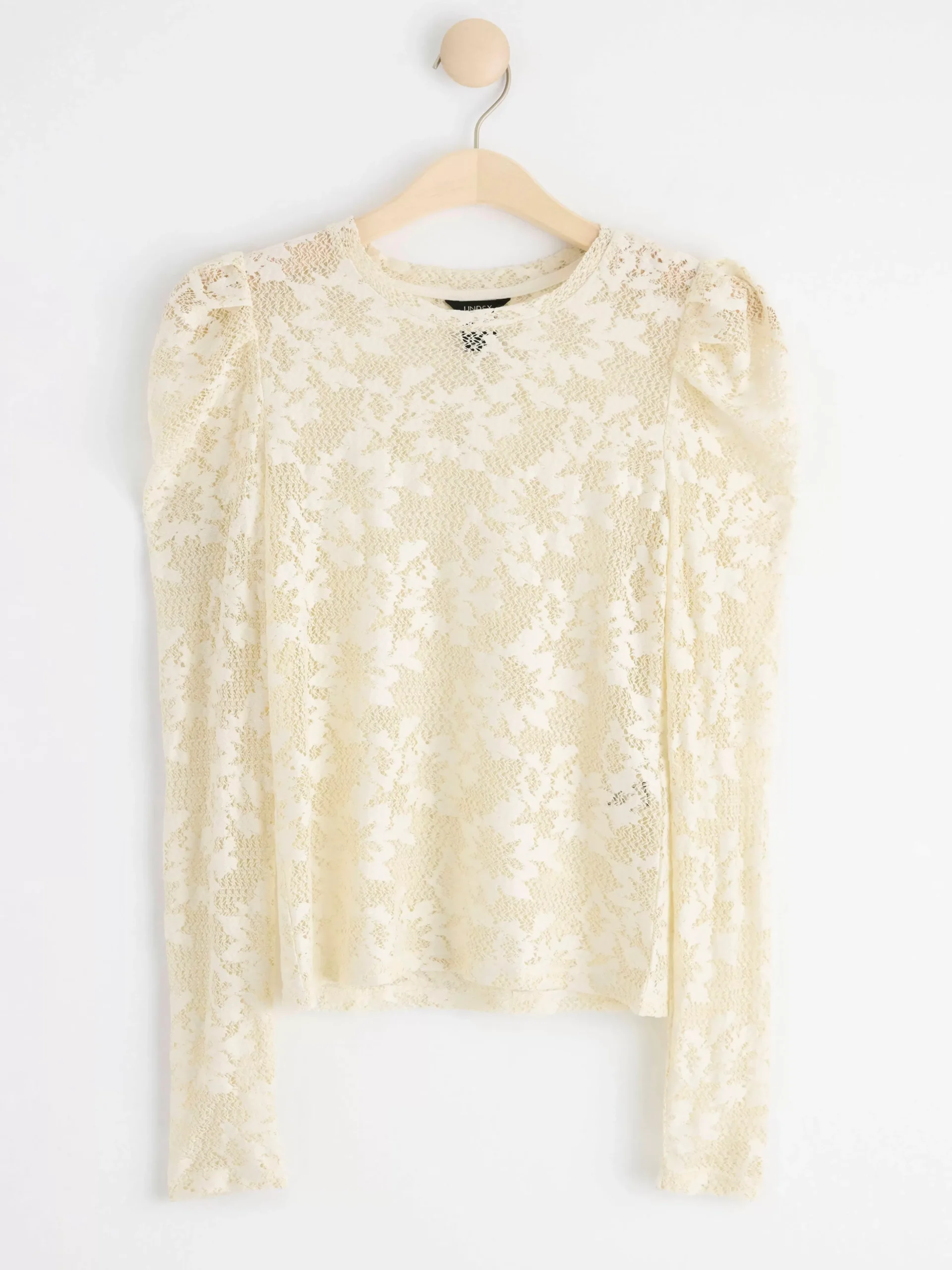 Toppar & T-Shirts>Lindex Langarmad Spetstopp Off White