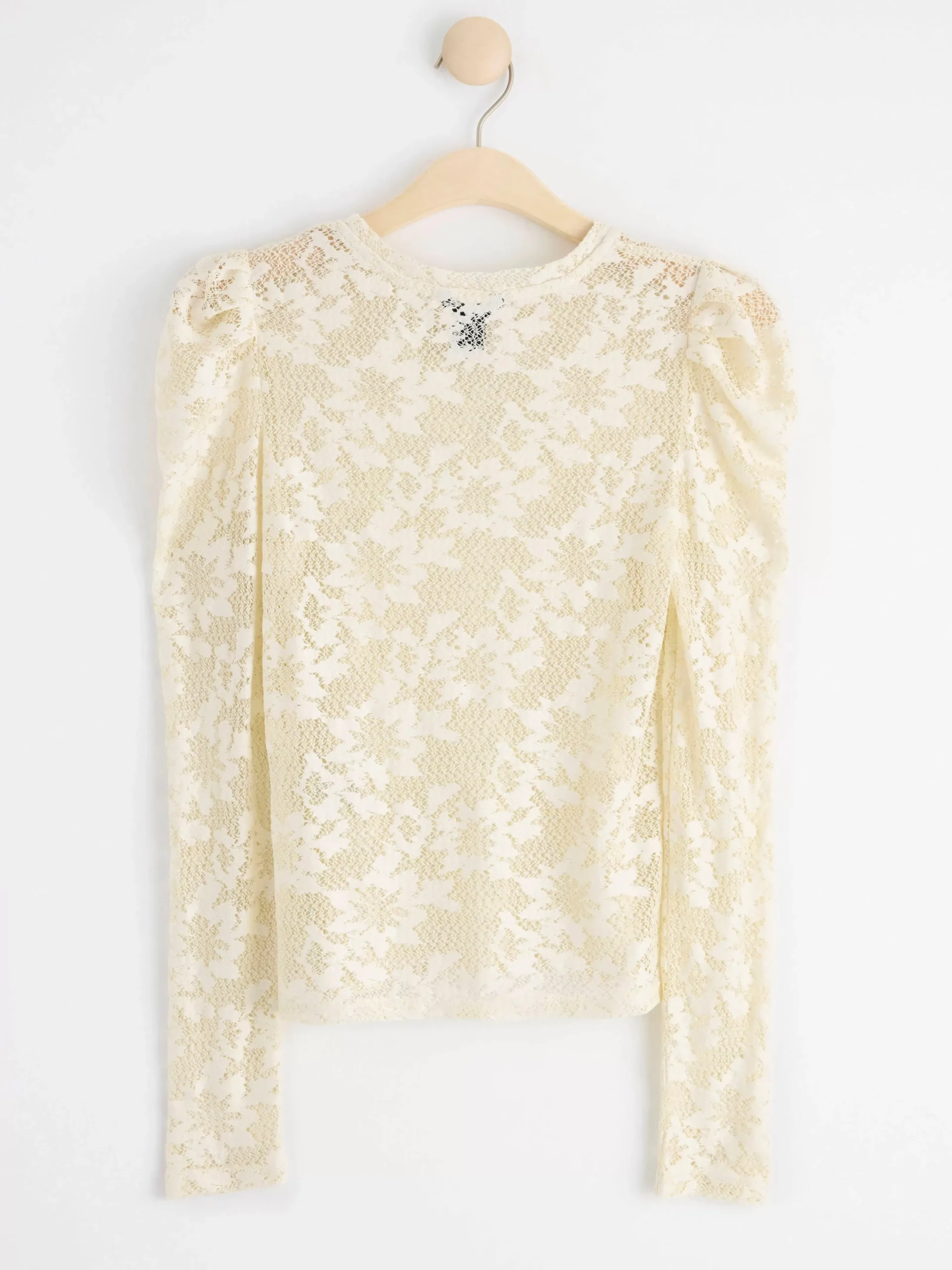 Toppar & T-Shirts>Lindex Langarmad Spetstopp Off White
