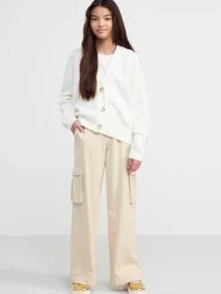 Tröjor & Cardigans>Lindex Langarmad Stickad Cardigan Off White
