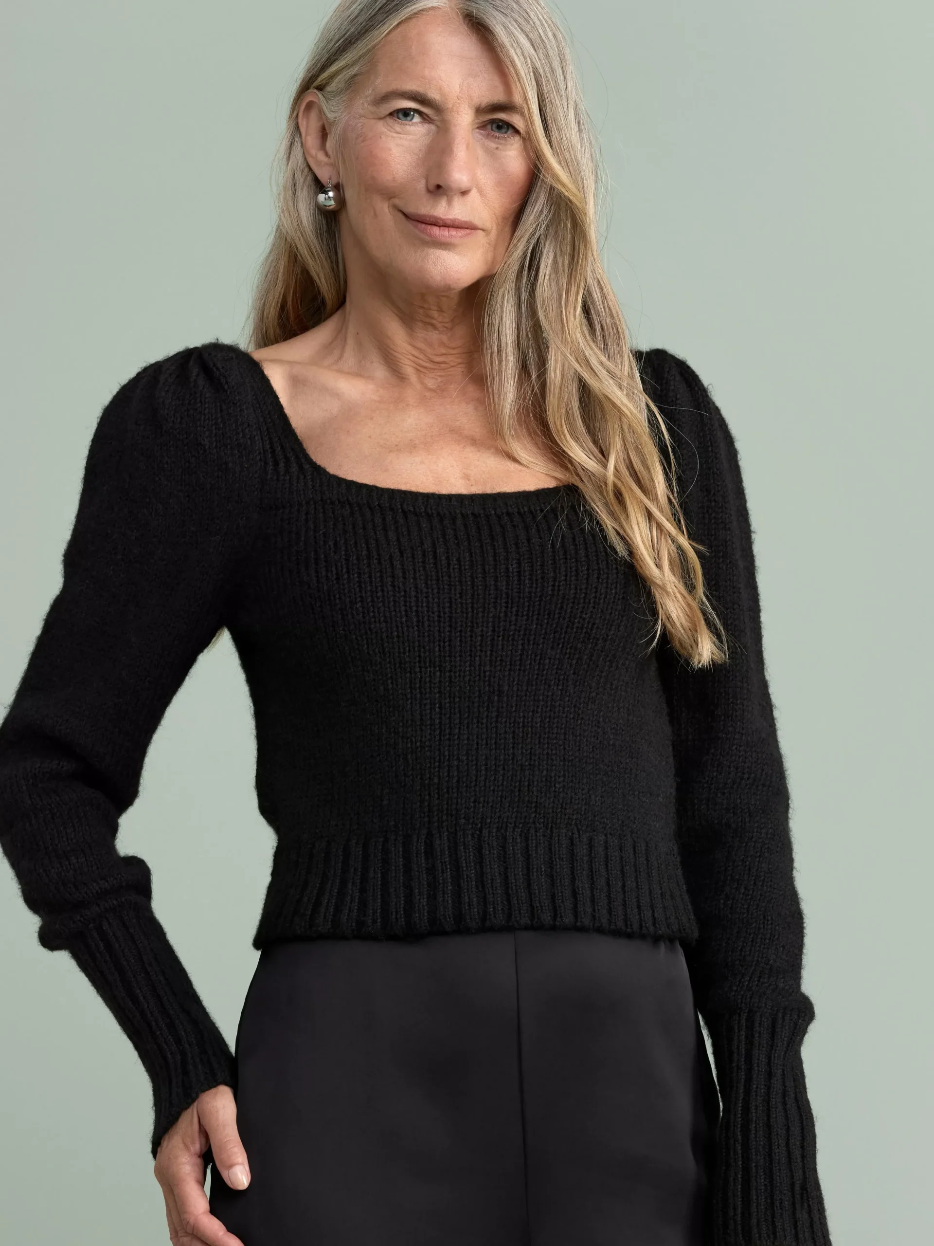 Tröjor & Cardigans>Lindex Langarmad Stickad Troja Black