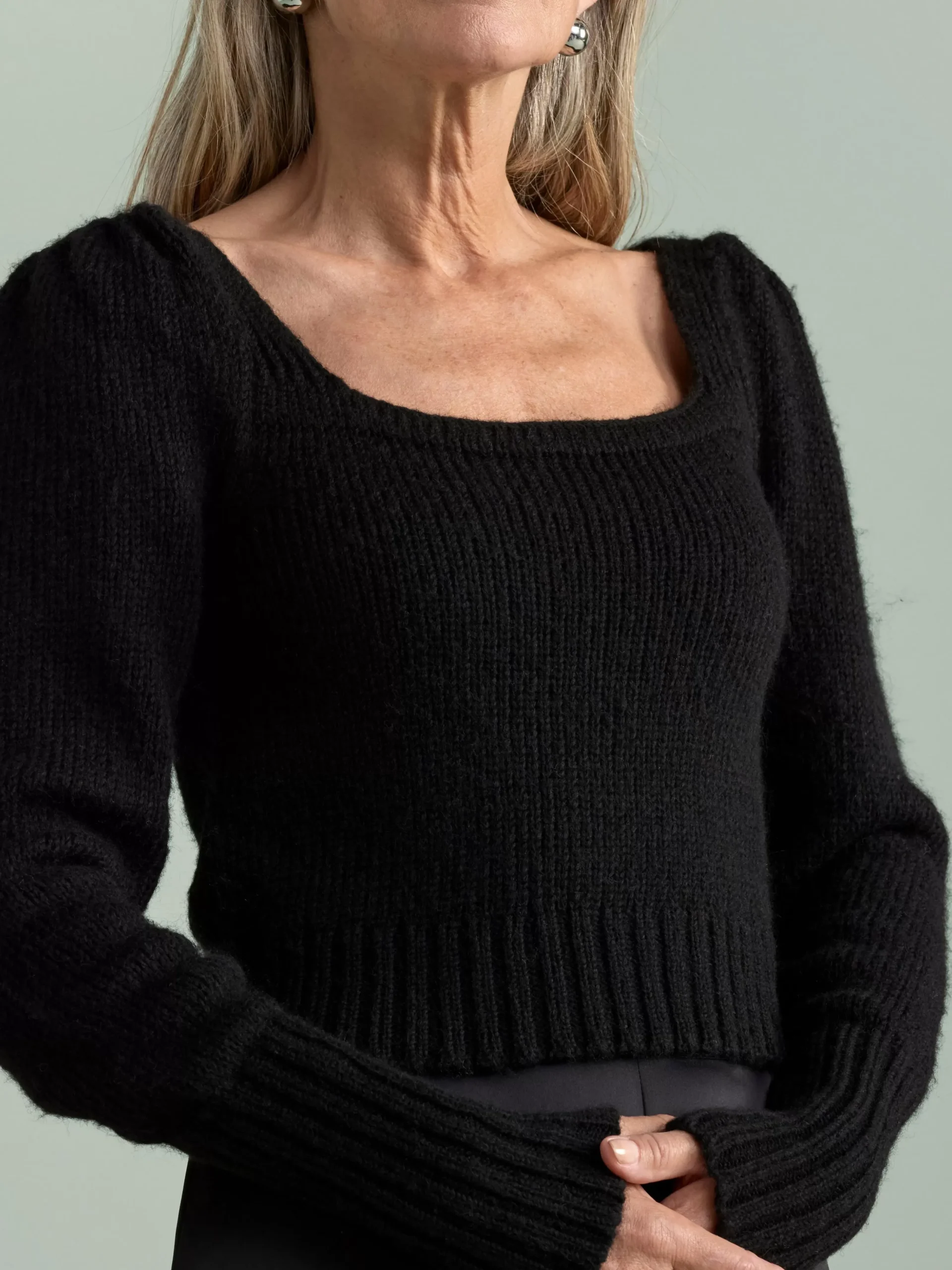 Tröjor & Cardigans>Lindex Langarmad Stickad Troja Black