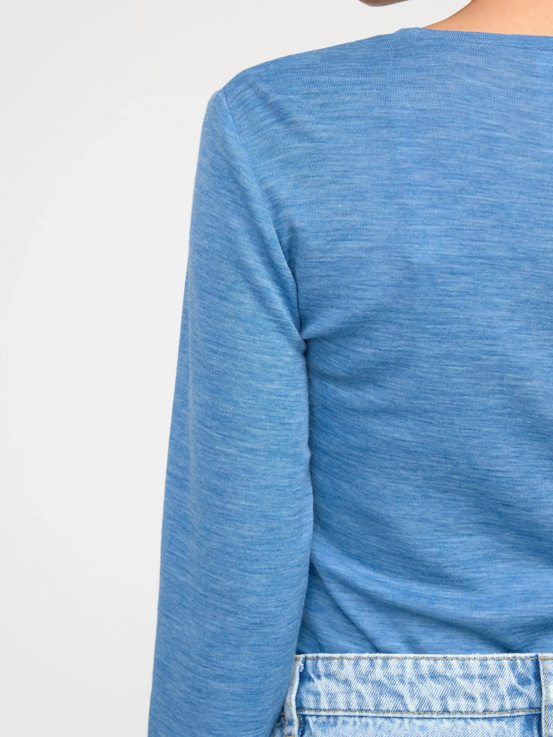 Toppar & T-Shirts>Lindex Langarmad Topp I Merinoull Blue