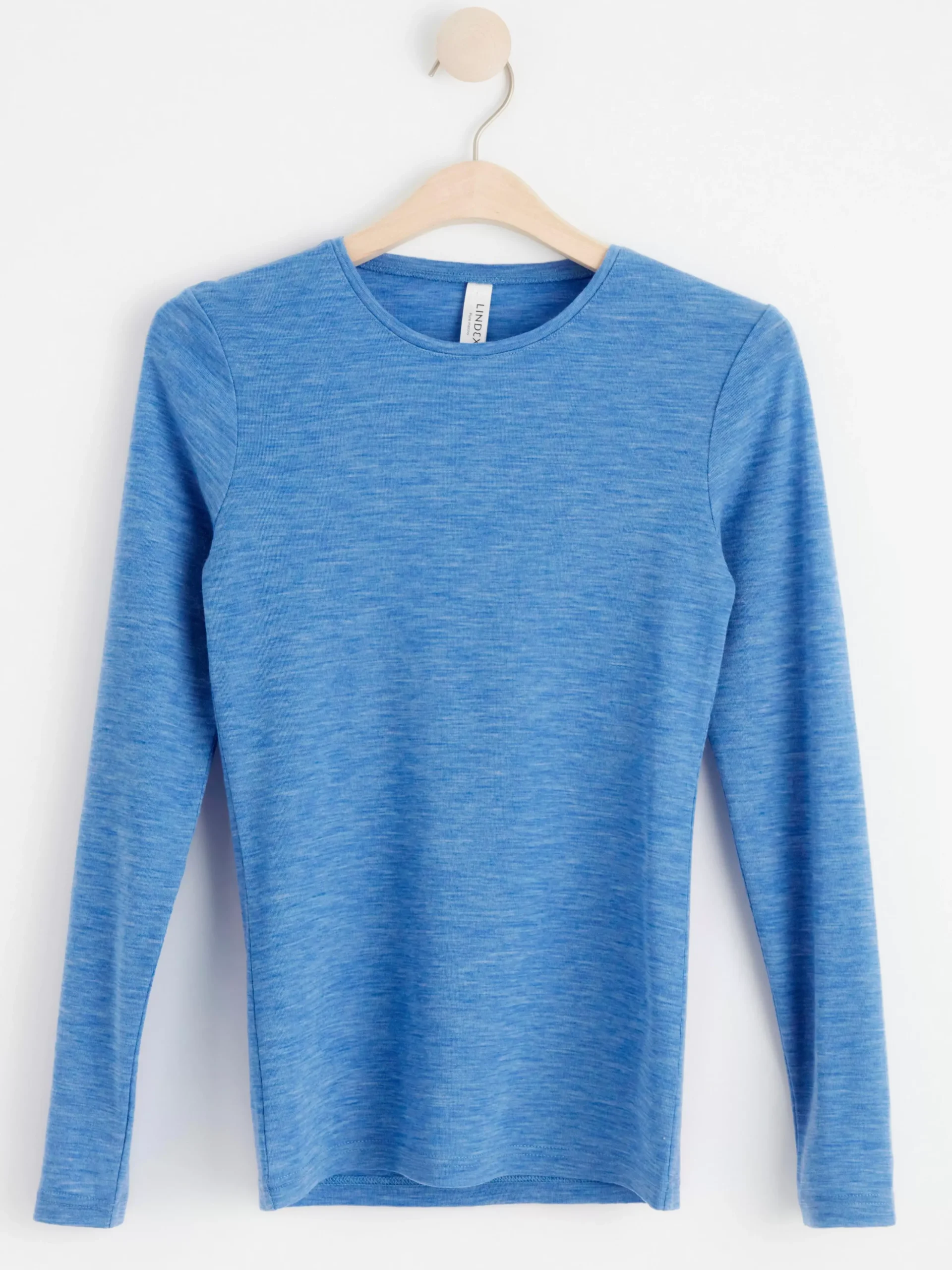 Toppar & T-Shirts>Lindex Langarmad Topp I Merinoull Blue