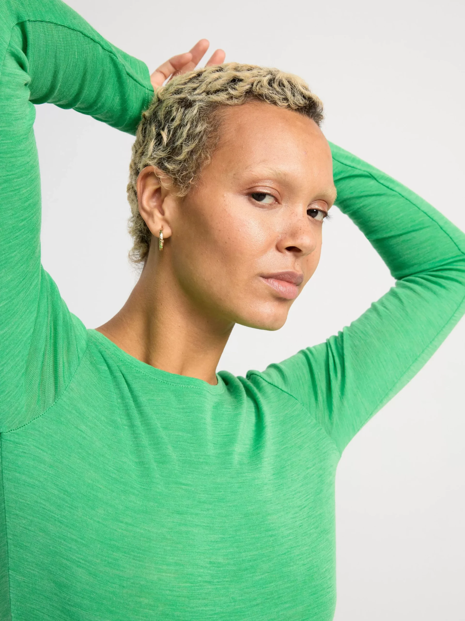 Toppar & T-Shirts>Lindex Langarmad Topp I Merinoull Green