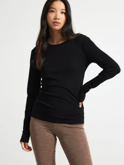 Toppar & T-Shirts>Lindex Langarmad Topp I Merinoull Black