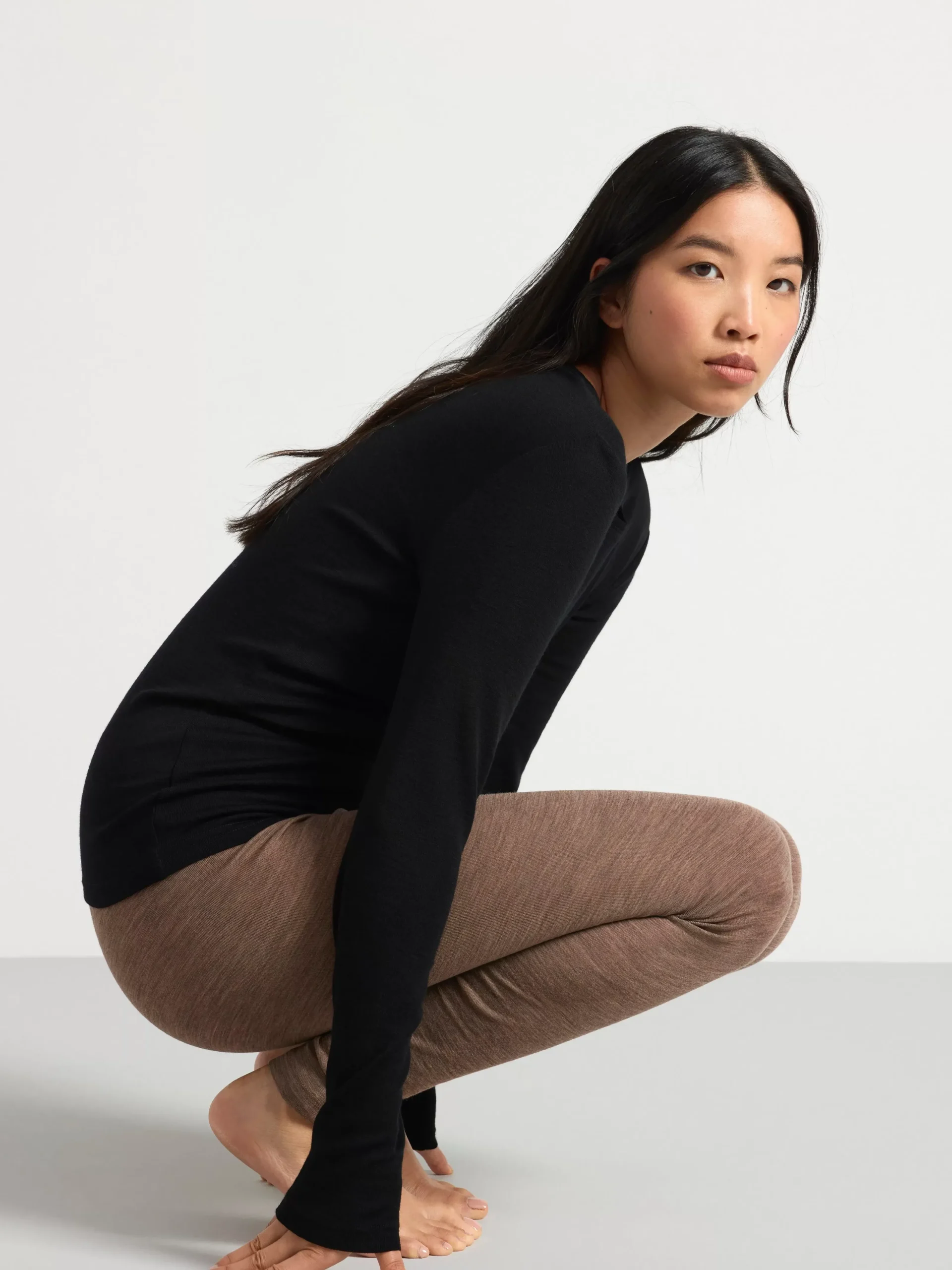 Toppar & T-Shirts>Lindex Langarmad Topp I Merinoull Black