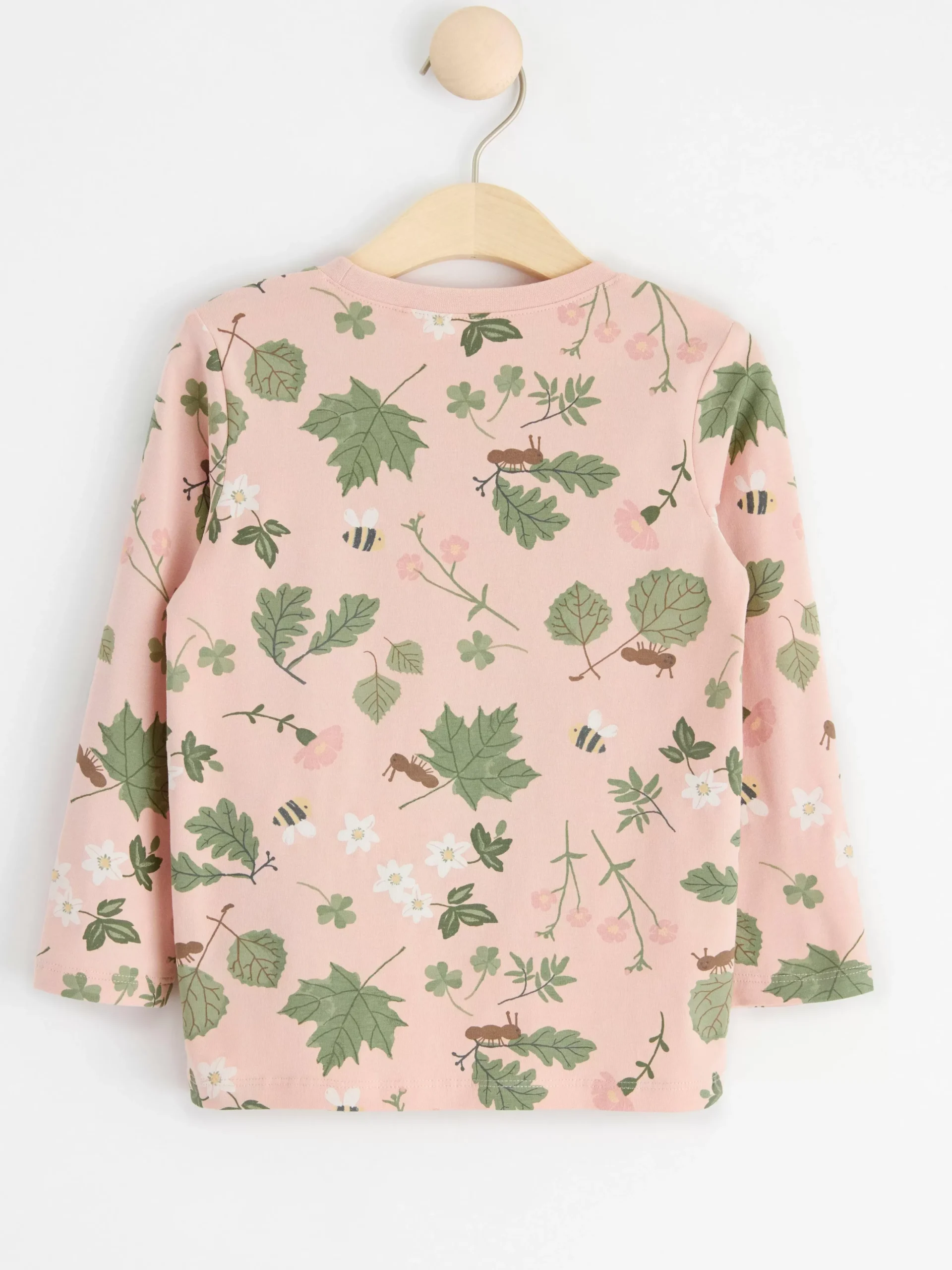 Toppar & T-Shirts>Lindex Langarmad Topp Med Blommor Och Blad Light Dusty Pink