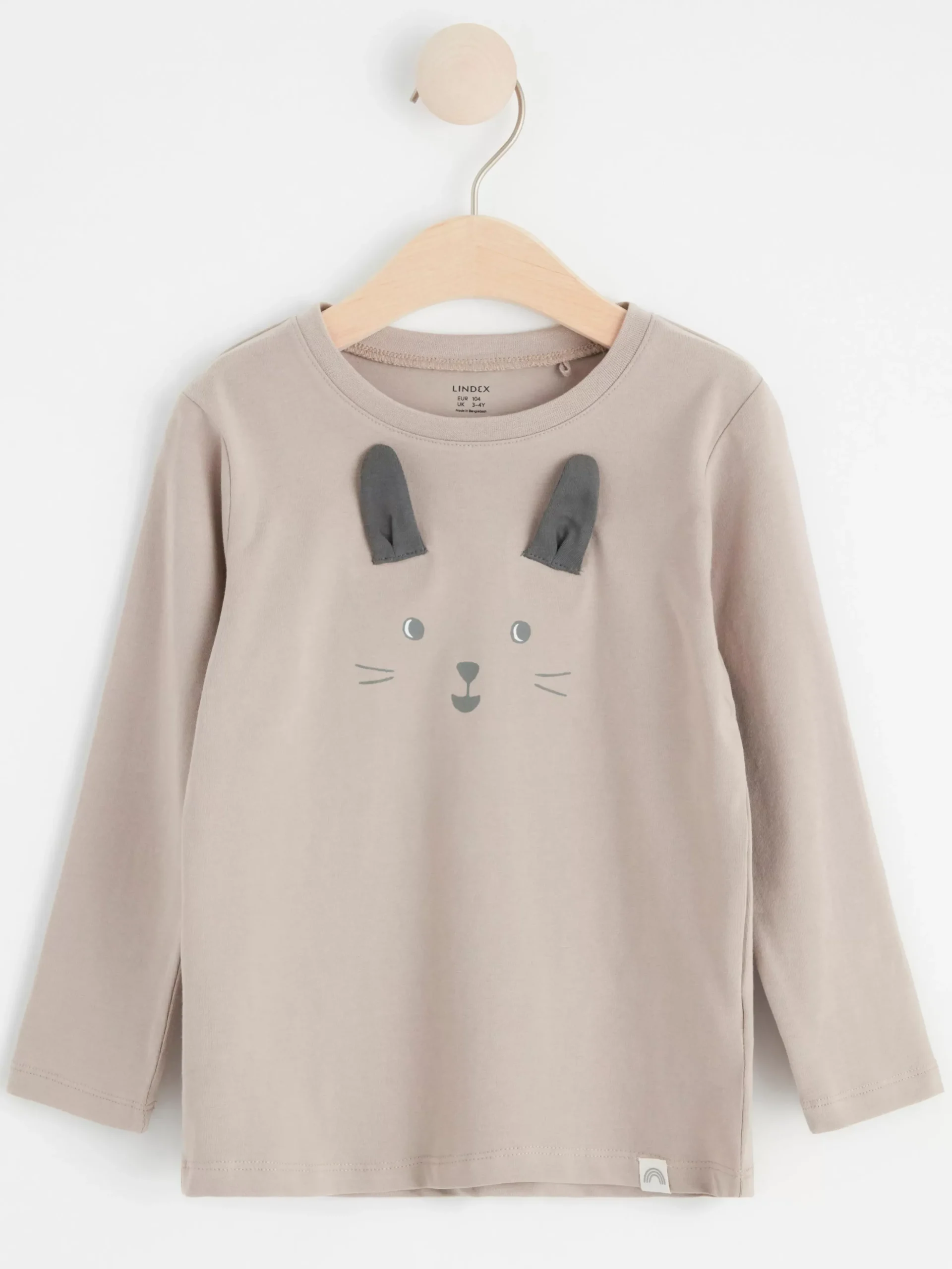Toppar & T-Shirts>Lindex Langarmad Topp Med Djuransikte Light Beige