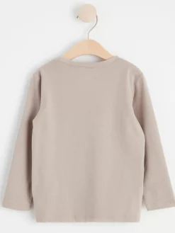 Toppar & T-Shirts>Lindex Langarmad Topp Med Djuransikte Light Beige