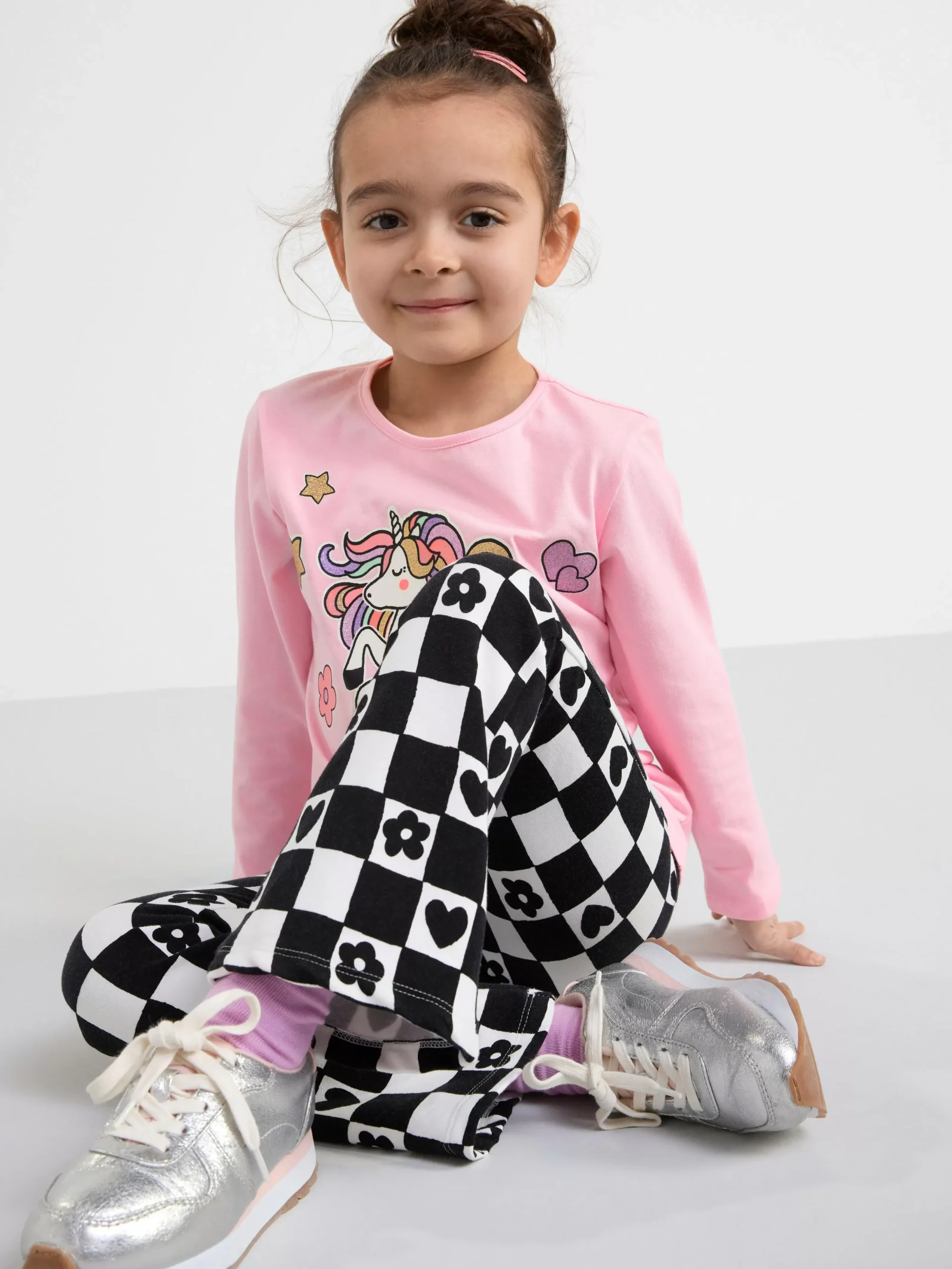 Toppar & T-Shirts>Lindex Langarmad Topp Med Enhorning Light Pink