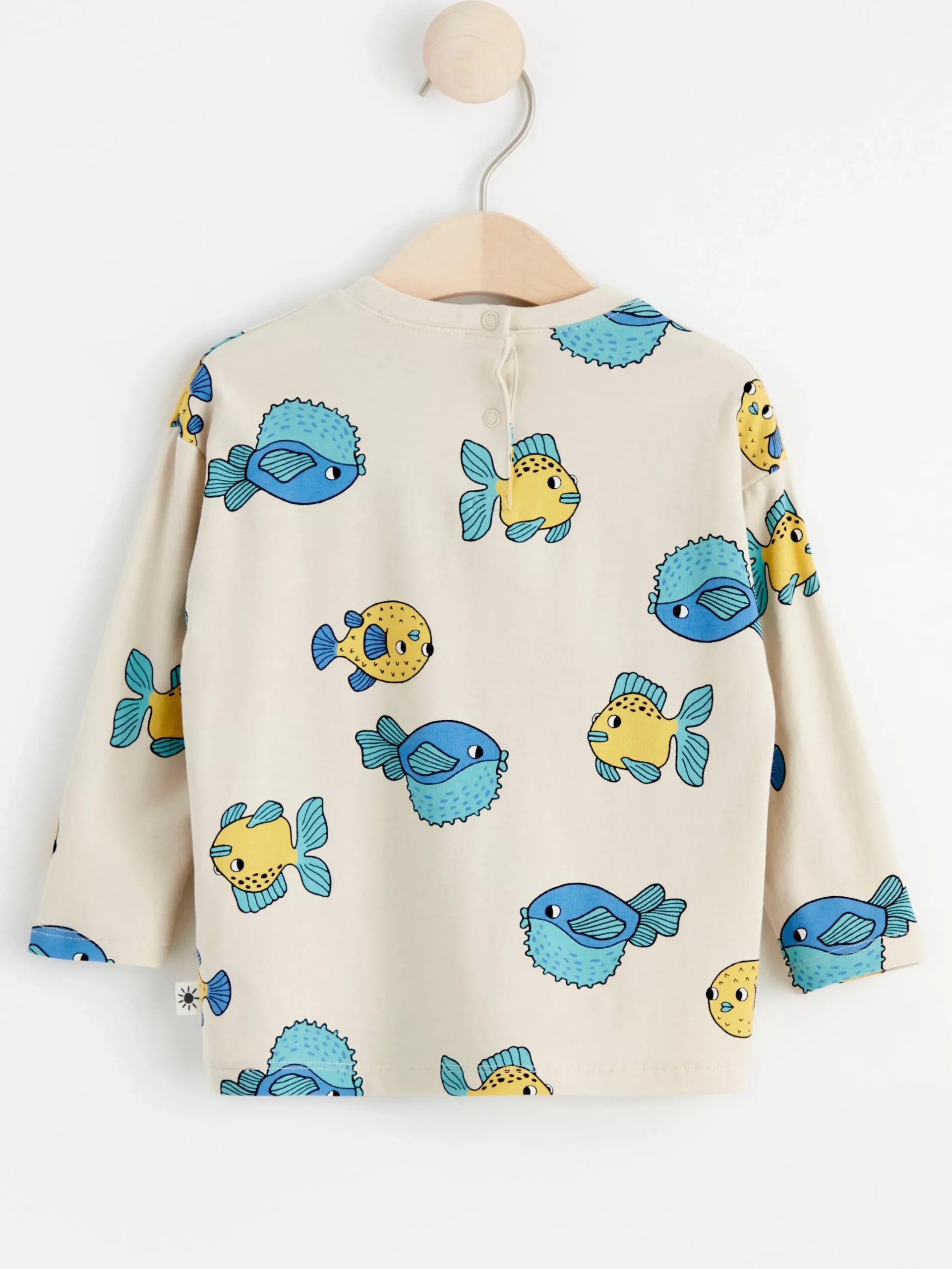 Toppar & T-Shirts>Lindex Langarmad Topp Med Fiskar Light Beige