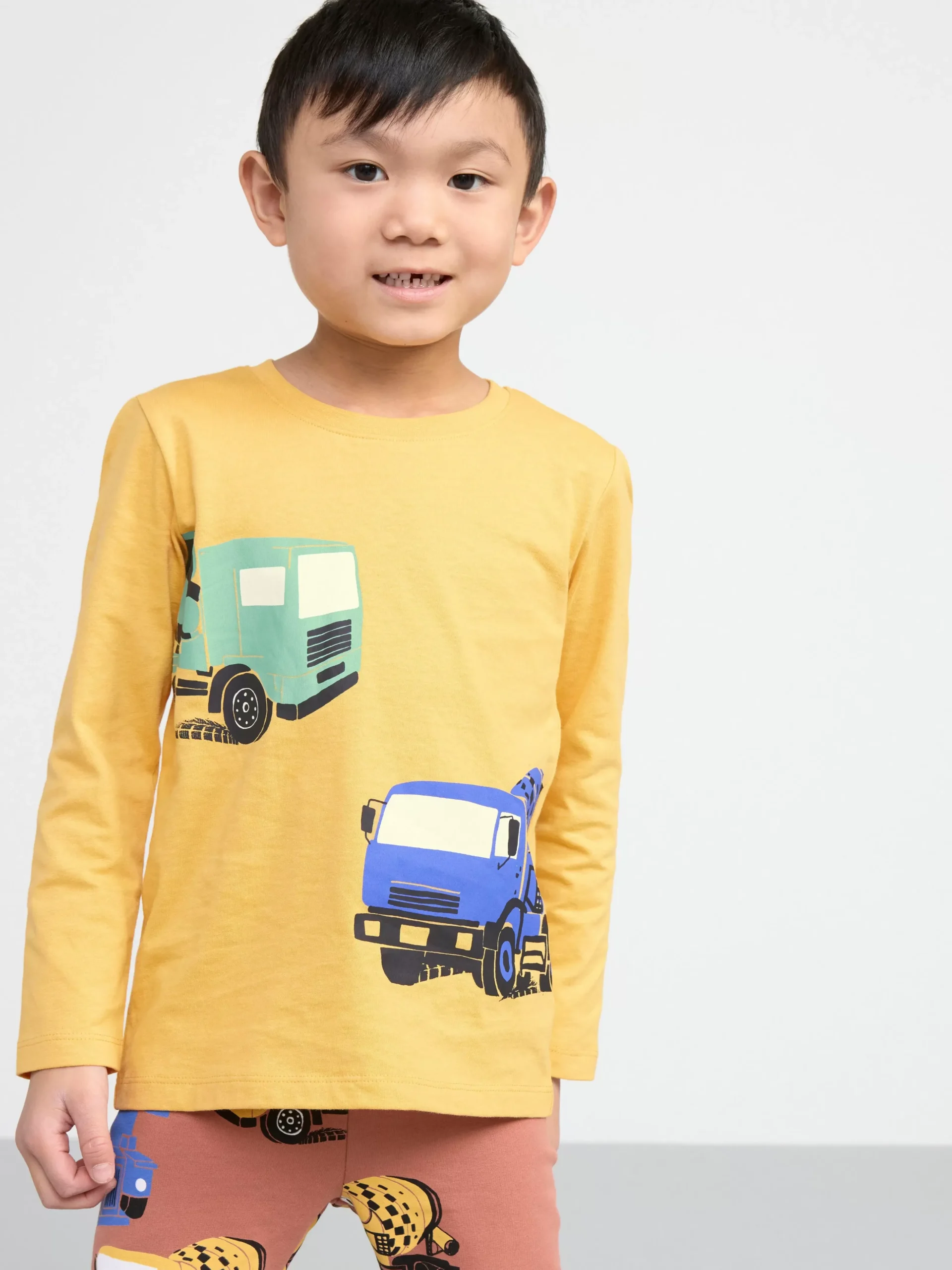 Toppar & T-Shirts>Lindex Langarmad Topp Med Fordon Light Dusty Yellow