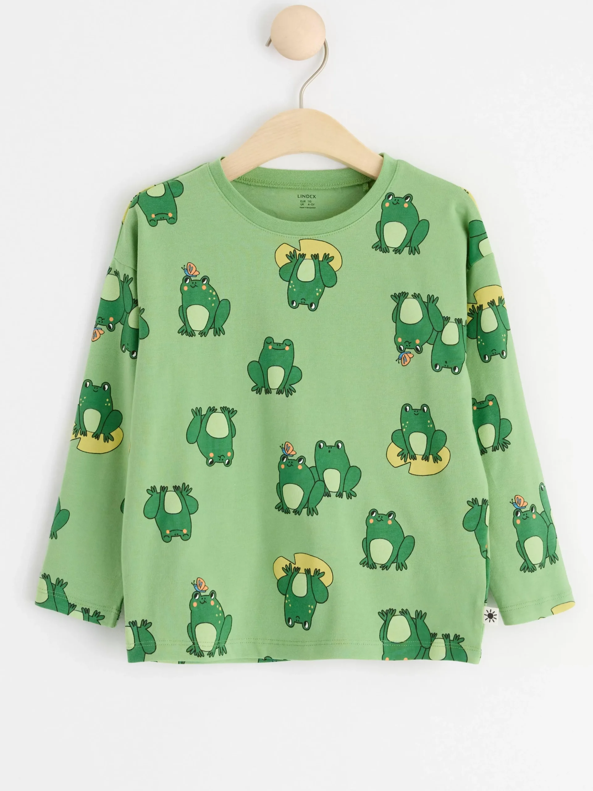 Toppar & T-Shirts>Lindex Langarmad Topp Med Grodor Green