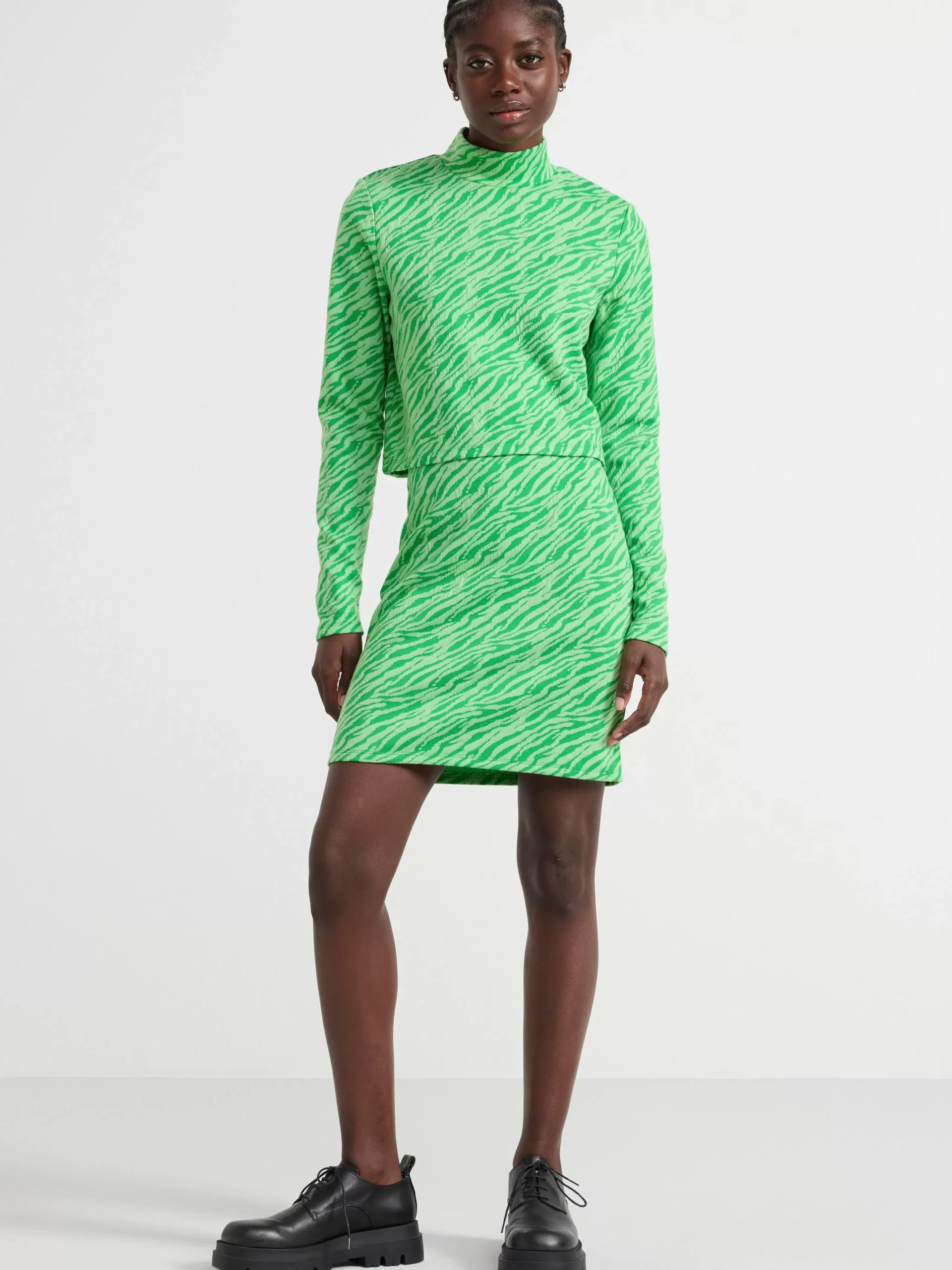 Toppar & T-Shirts>Lindex Langarmad Topp Med Halvpolokrage Green