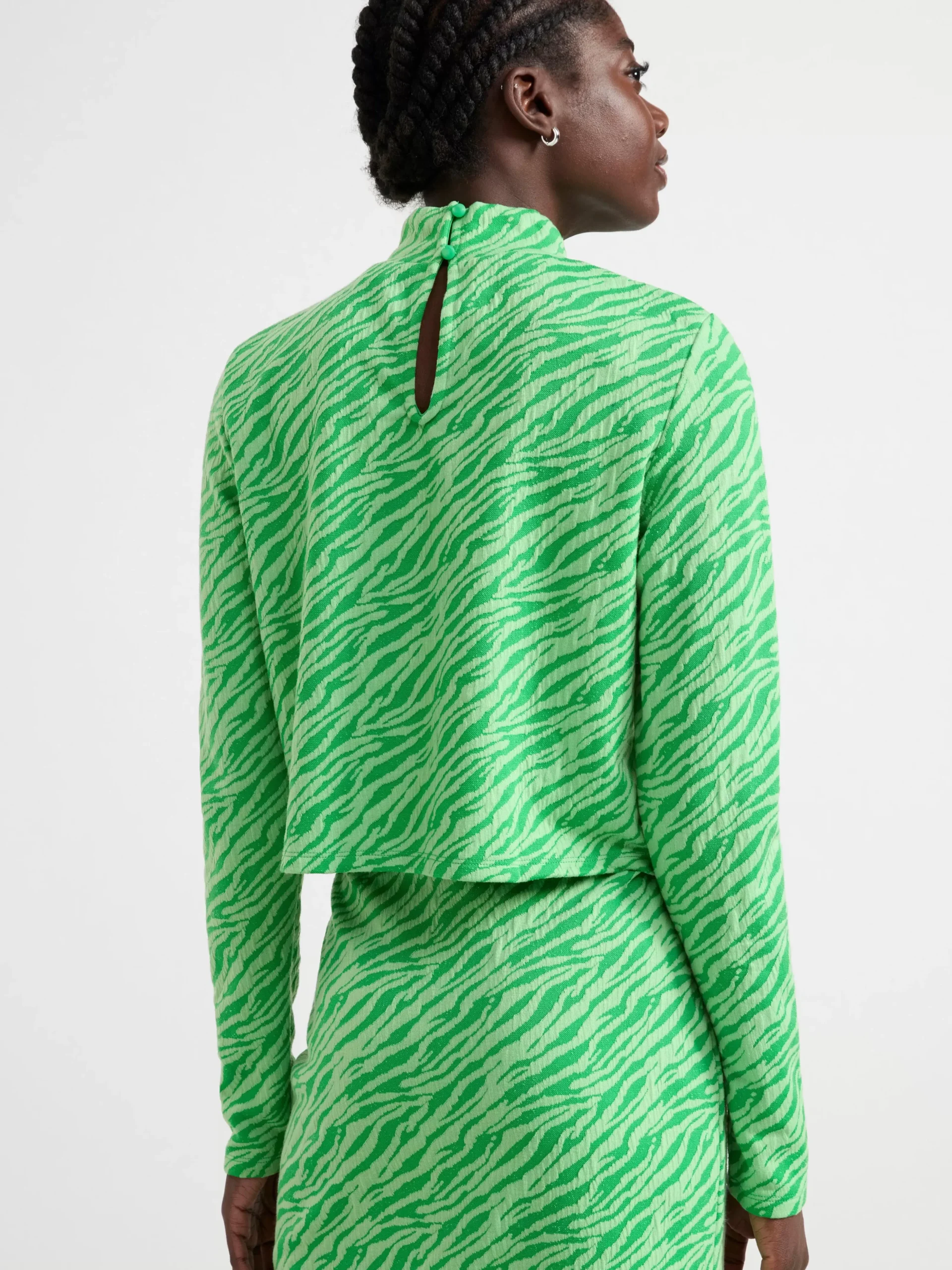 Toppar & T-Shirts>Lindex Langarmad Topp Med Halvpolokrage Green