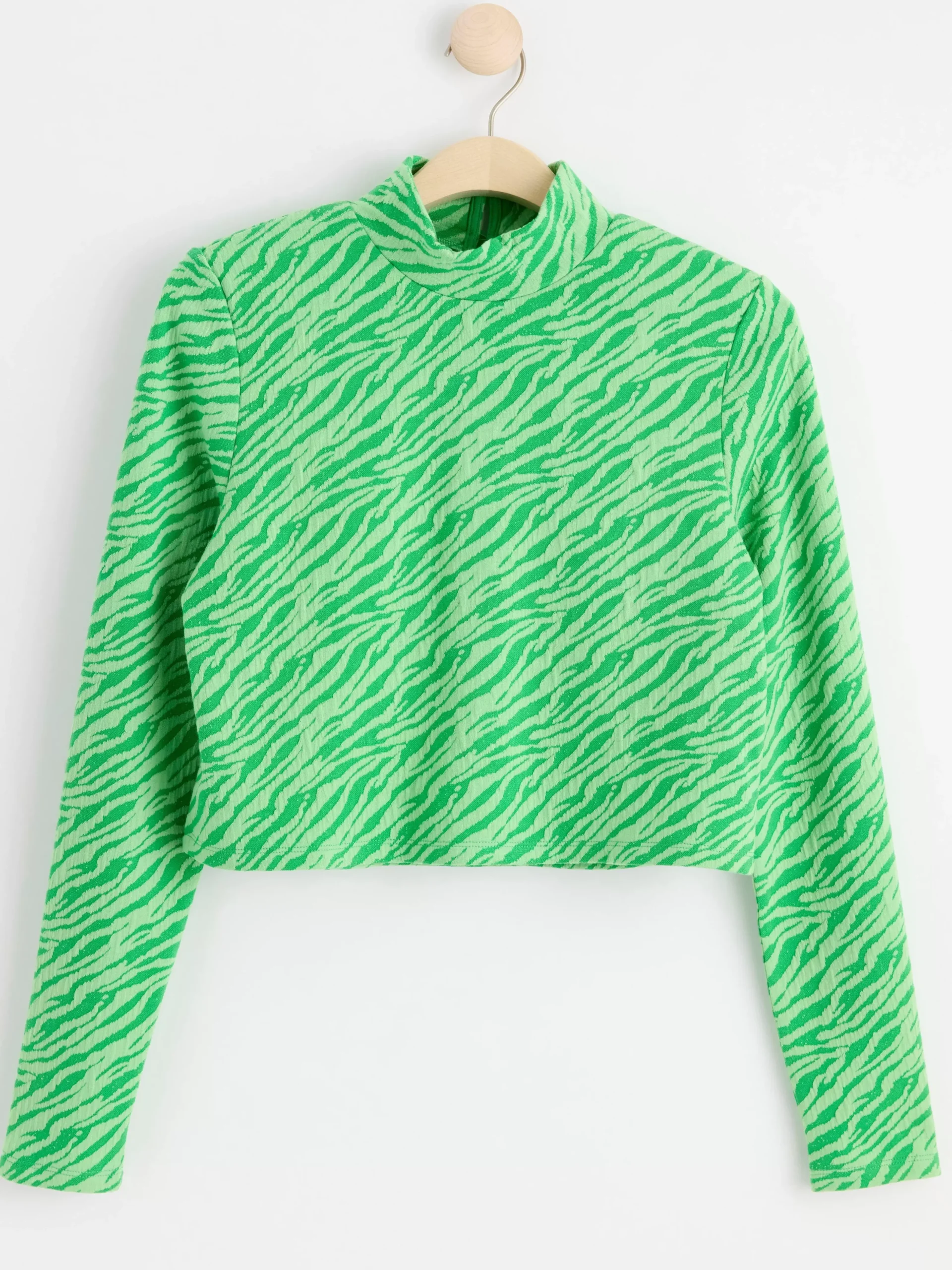 Toppar & T-Shirts>Lindex Langarmad Topp Med Halvpolokrage Green